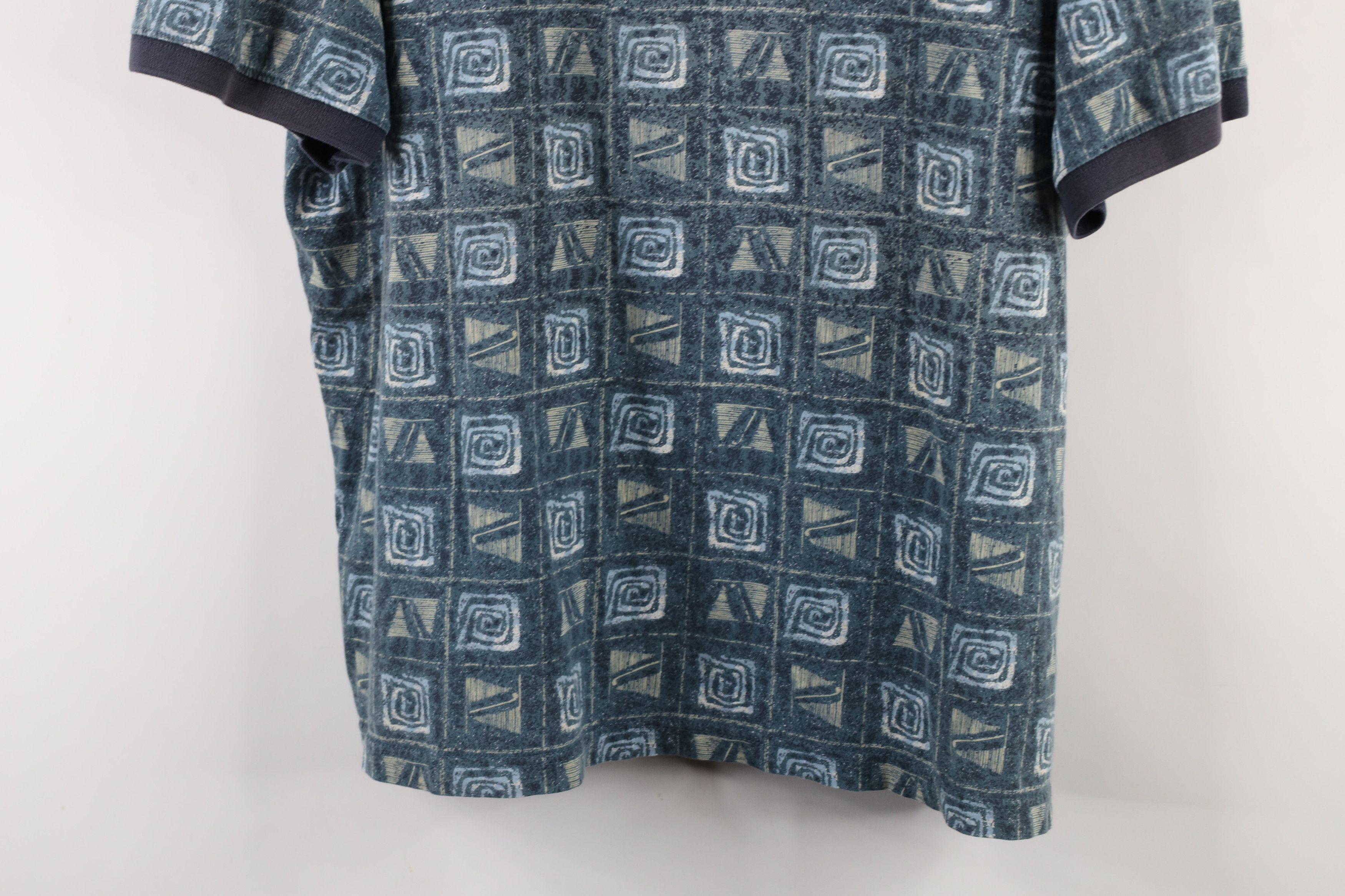 Vintage Vintage 90s Streetwear Geometric Collared Polo Shirt Size US XL / EU 56 / 4 - 3 Thumbnail