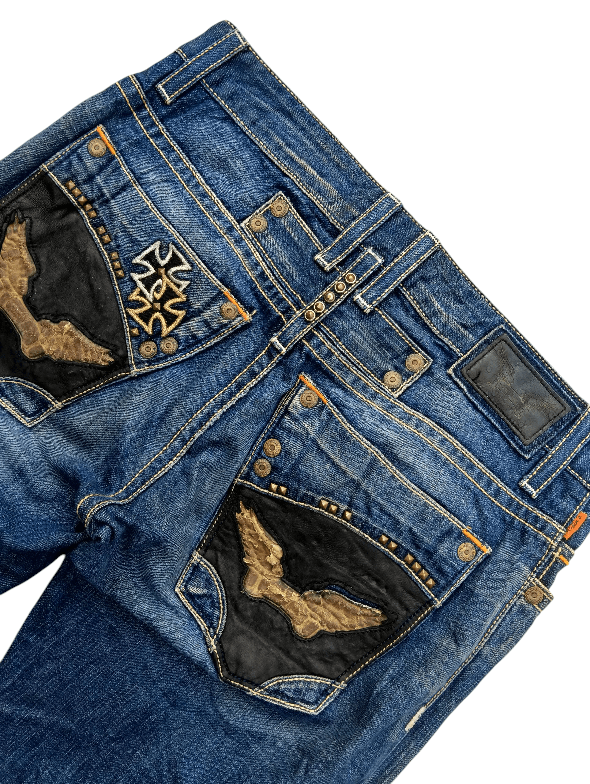 Robins Jeans Robins Jeans Studded Cross Embroidery Claw Mark Jeans Size US 32 / EU 48 - 5 Thumbnail