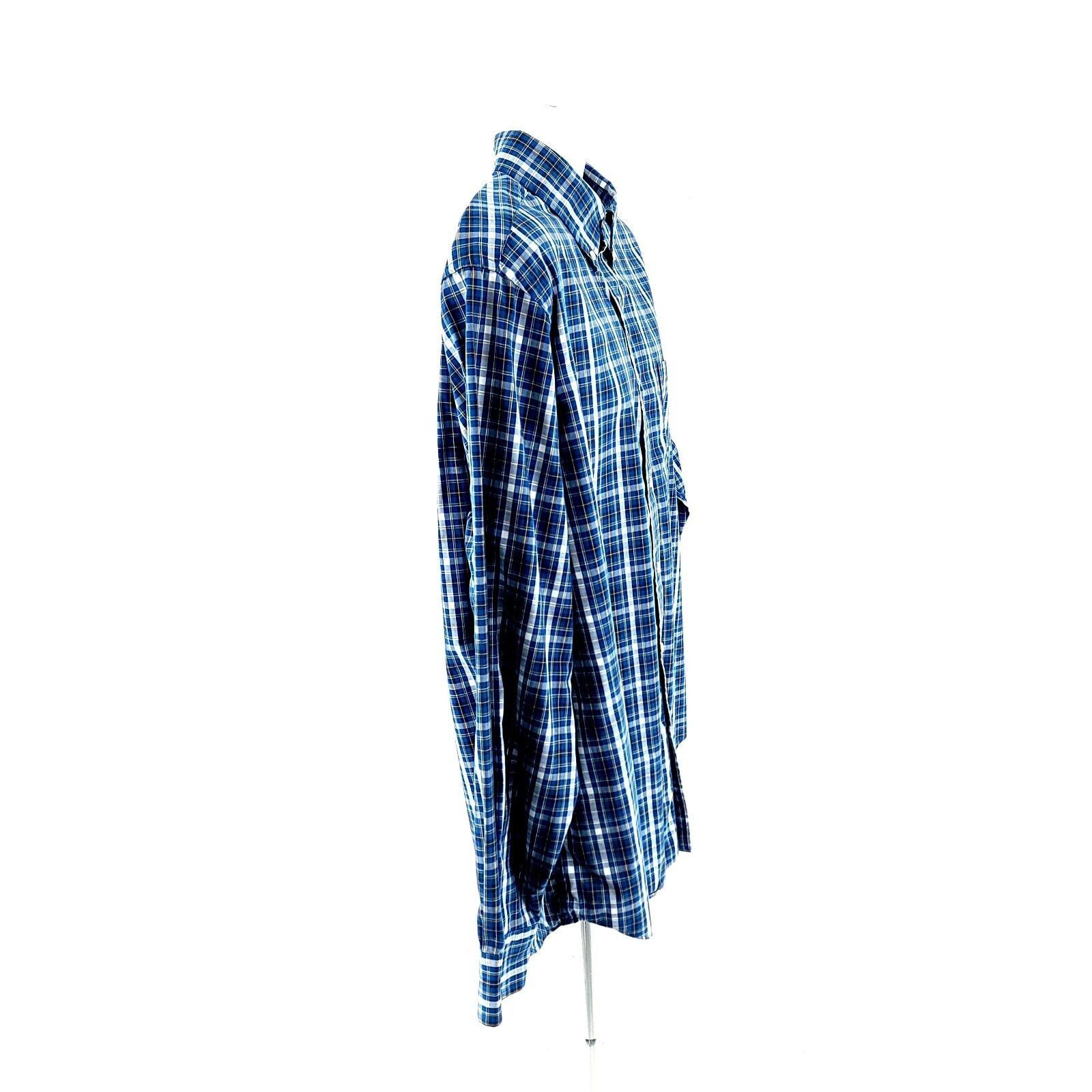 Nautica Nautica Wrinkle Resistant Blue Yellow Plaid XL Cotton Collar Size US XL / EU 56 / 4 - 6 Thumbnail