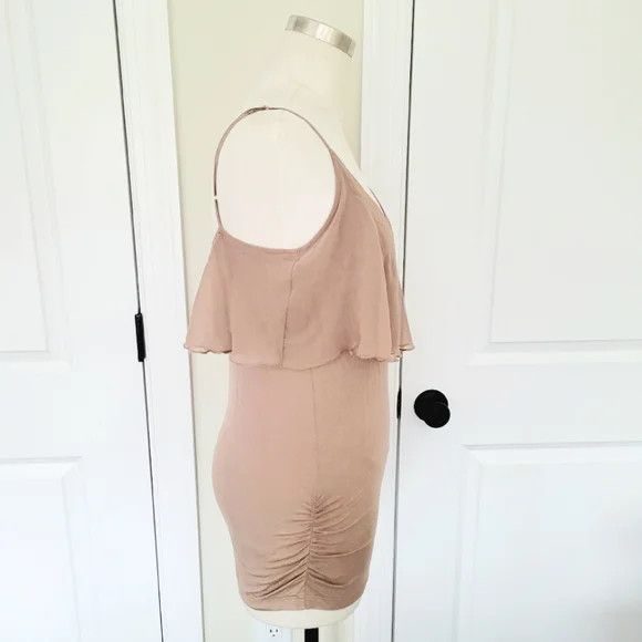 Buffalo David Bitton Ruffle Ruched V-Neck Cami Neutral Party Spring Summer Travel Size S / US 4 / IT 40 - 4 Thumbnail