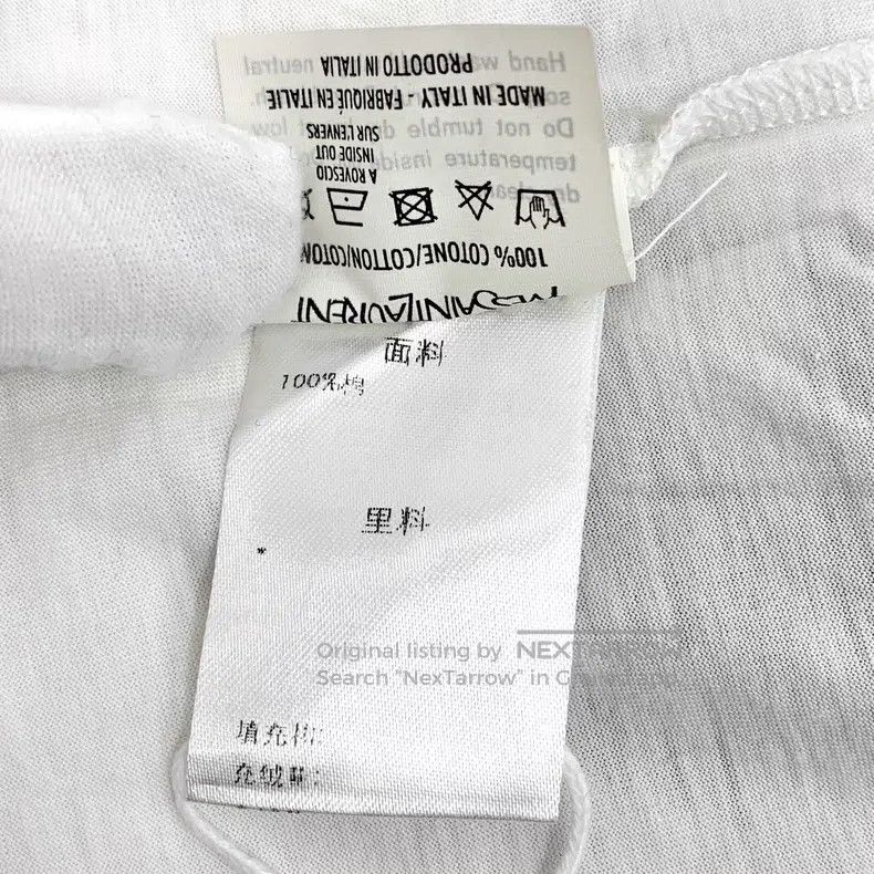 Saint Laurent Paris Saint Laurent Paris White Logo Printed Cotton Crew Neck Sh Size US XS / EU 42 / 0 - 7 Thumbnail