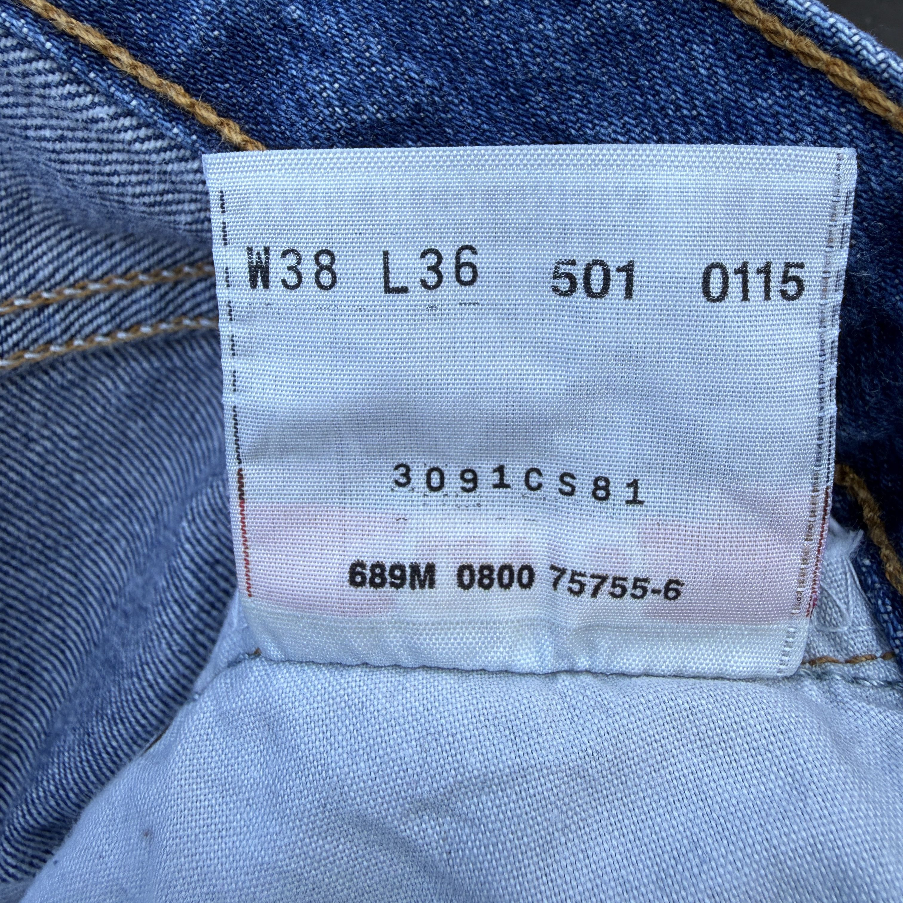Levi's Vintage 90s Levis 501 Blue Button fly Denim Jeans Size US 36 / EU 52 - 6 Thumbnail