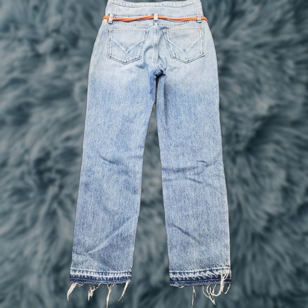 Hudson Hudson Jeans Womens 24 Blue Denim Distressed High Waist Boyfriend Jeans Size 42" / US 20 - 1 Thumbnail