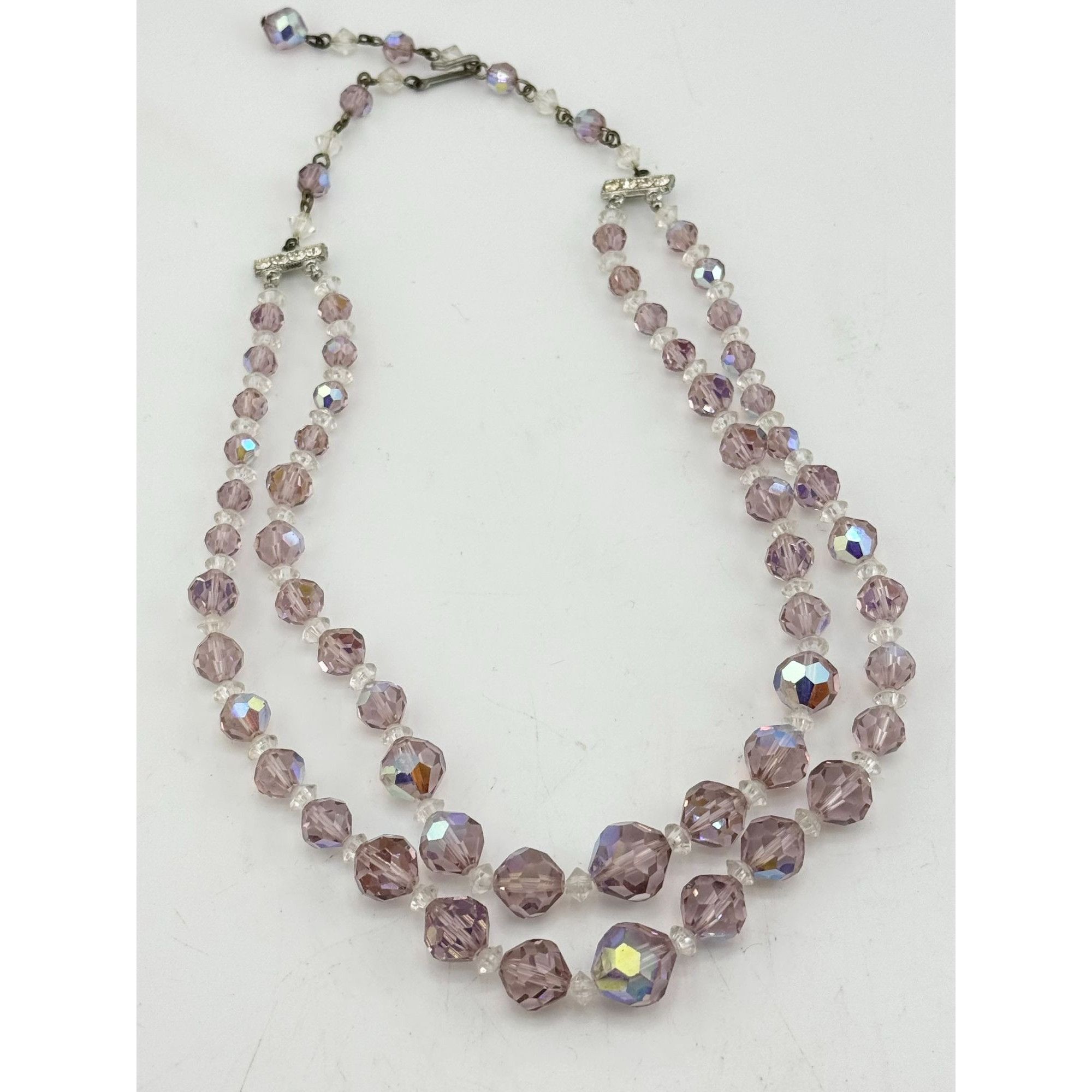 Vintage Vintage purple crystal beaded double strand necklace Size ONE SIZE - 3 Thumbnail