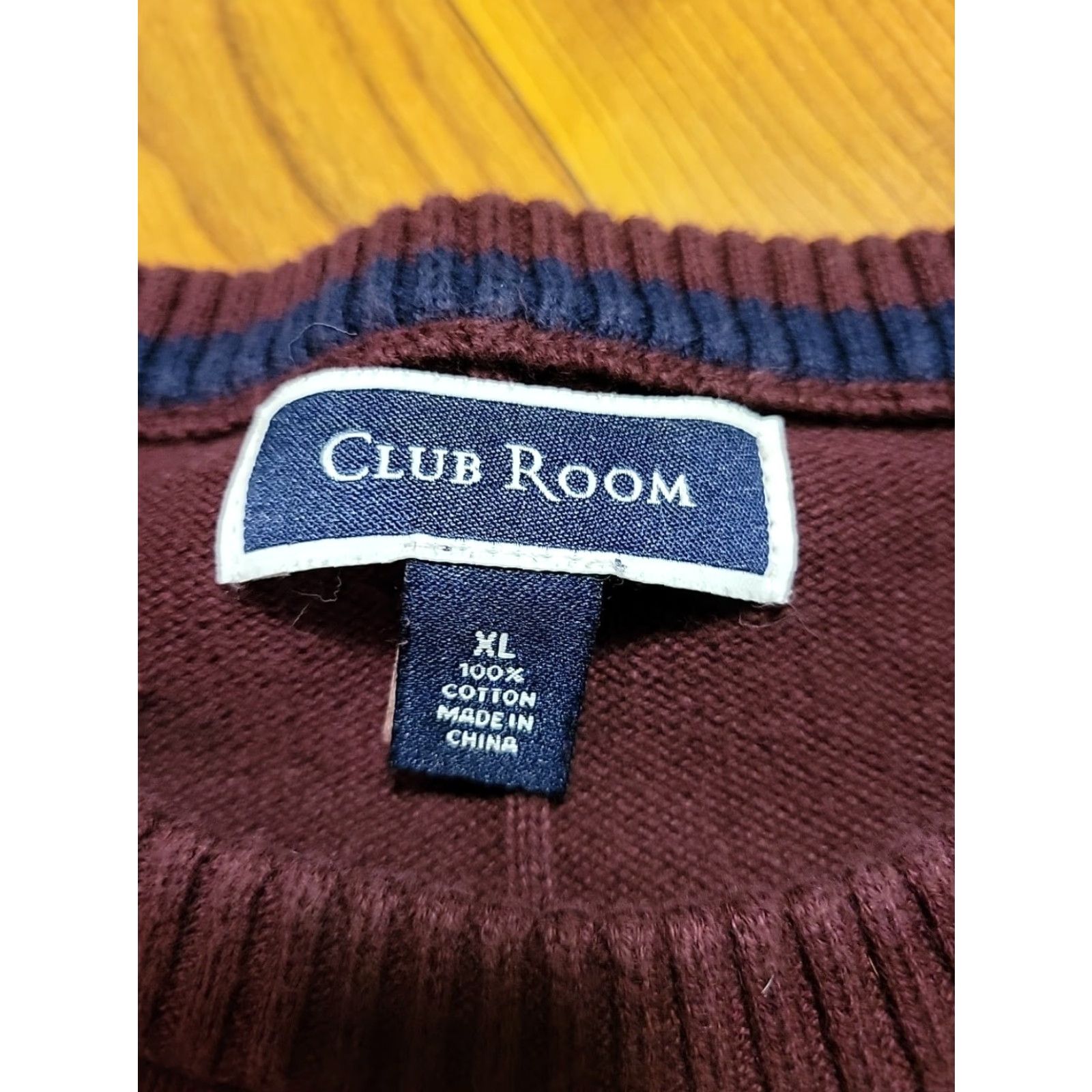 Club Room VINTAGE Club Room Pullover Cotton Sweater XL Burgundy 44" Chest Boho Mens 1990s Shirt Size US XL / EU 56 / 4 - 7 Thumbnail