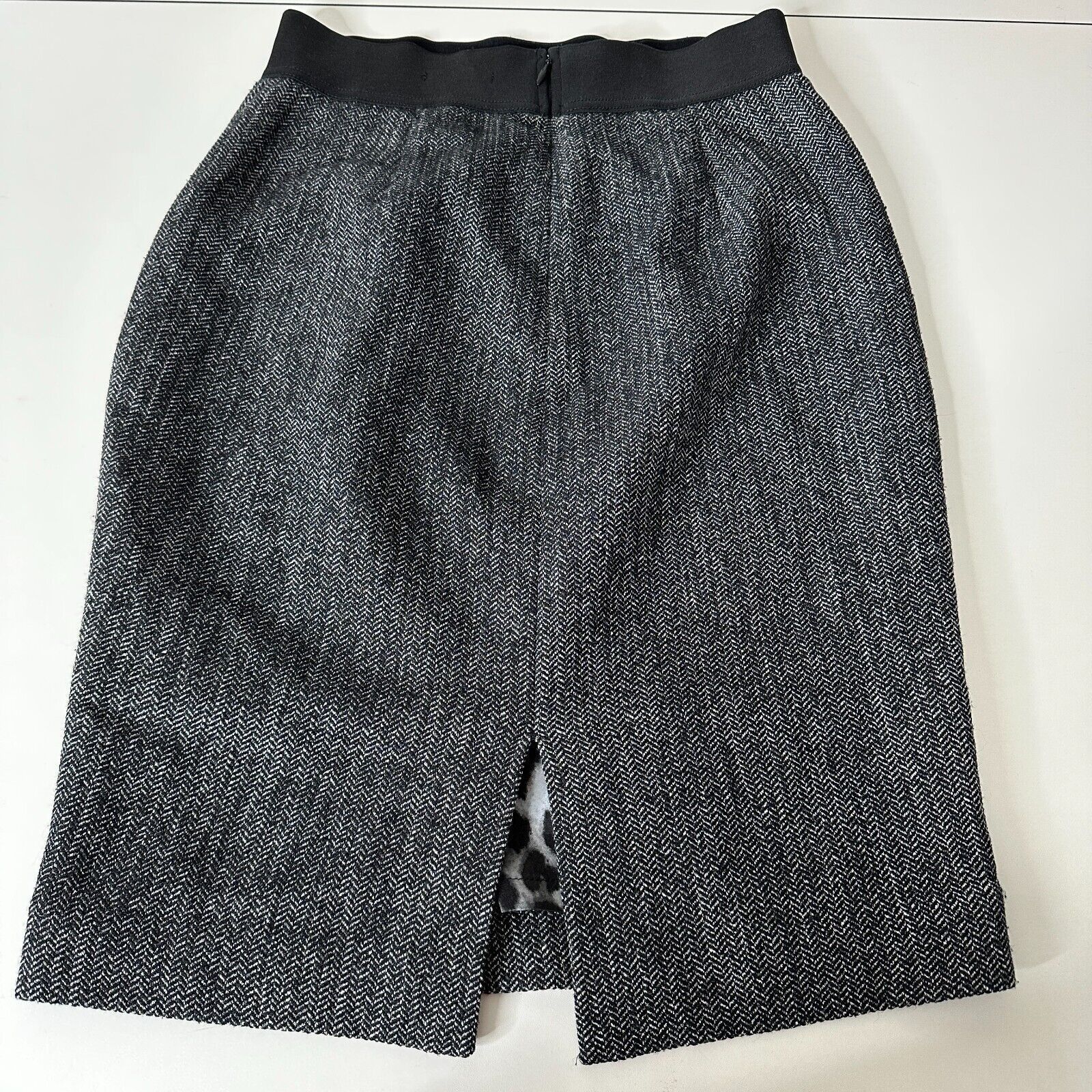 Express Express Black & White Houndstooth Back Zip Pencil Skirt 00 Size 24" / US 00 / IT 34 - 2 Thumbnail