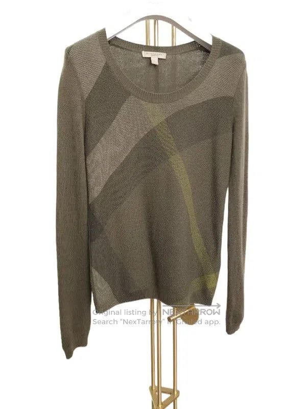 Burberry Burberry Green Wool Check Knit Sweater. Size XS / US 0-2 / IT 36-38 - 1 Thumbnail