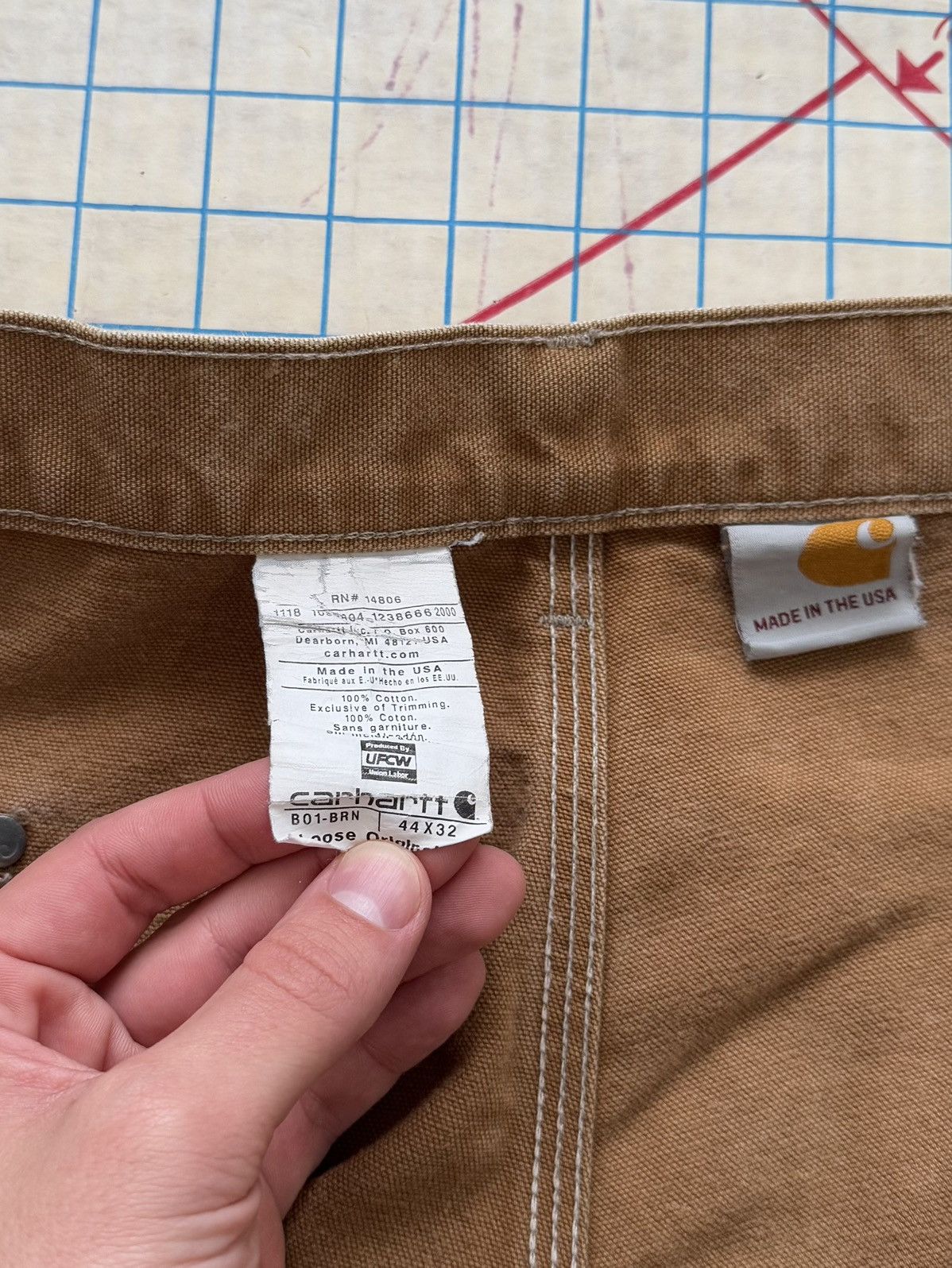 Carhartt Carhartt Double Knee Work Pants Tan Duck Canvas 44x32 Loose Size US 44 / EU 60 - 8 Thumbnail