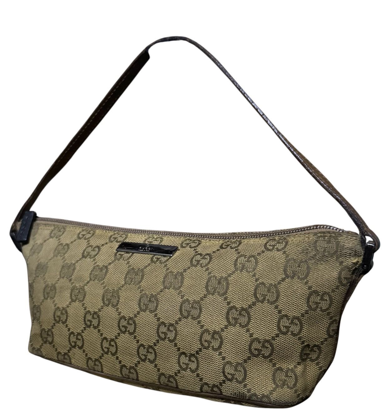 Gucci Gucci GG Handbag Canvas Boat Pochette Monogram Bag Vintage Size ONE SIZE - 3 Thumbnail