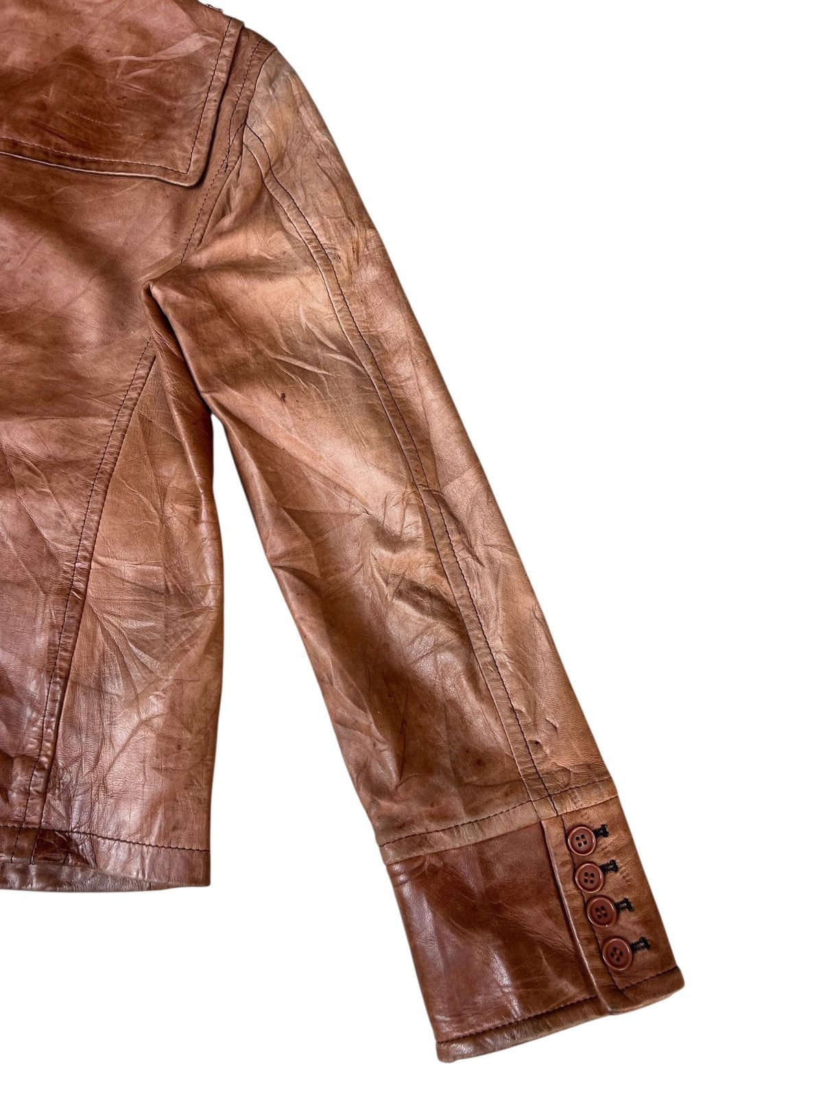 Ekam Haruf Japan Patina Sheepskin Leather Hoodie Toggle Jacket Size US M / EU 48-50 / 2 - 22 Thumbnail