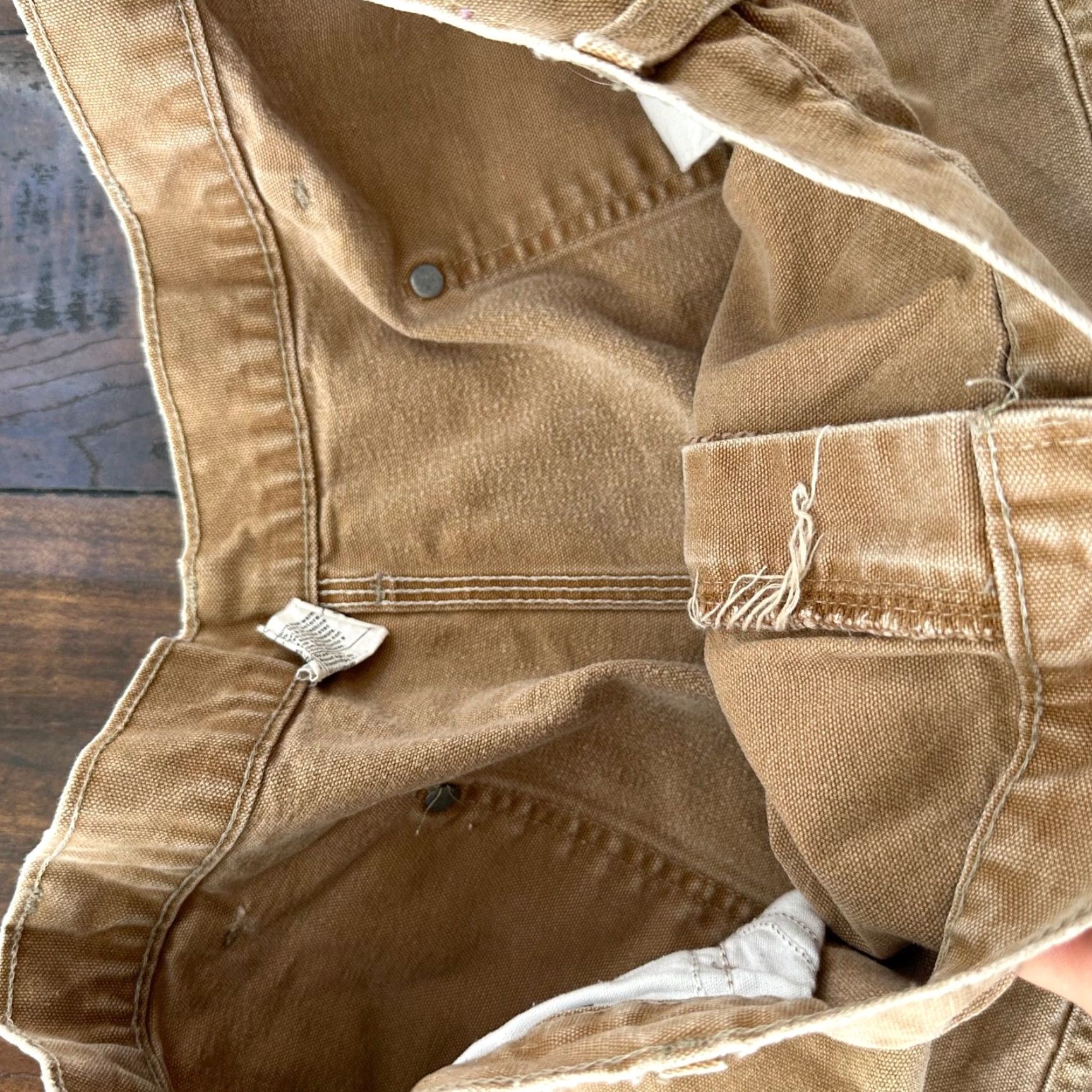 Carhartt VTG Carhartt Thrashed Double Knee Work Dungaree Pants Brown 42x32 USA Men Carhartt Carpenter 90s Size US 42 / EU 58 - 6 Thumbnail