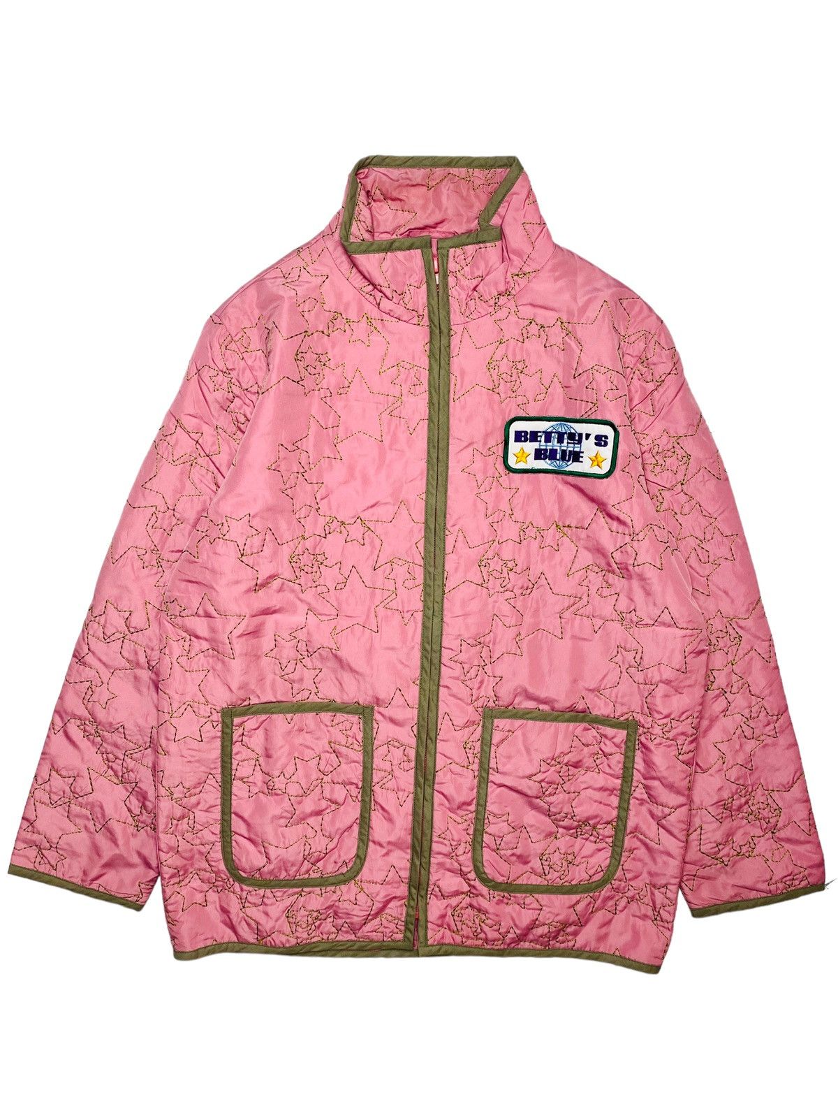 Angel Blue 2000s Bettys Blue - Stitched Star Pink Jacket Size L / US 10 / IT 46 - 2 Thumbnail