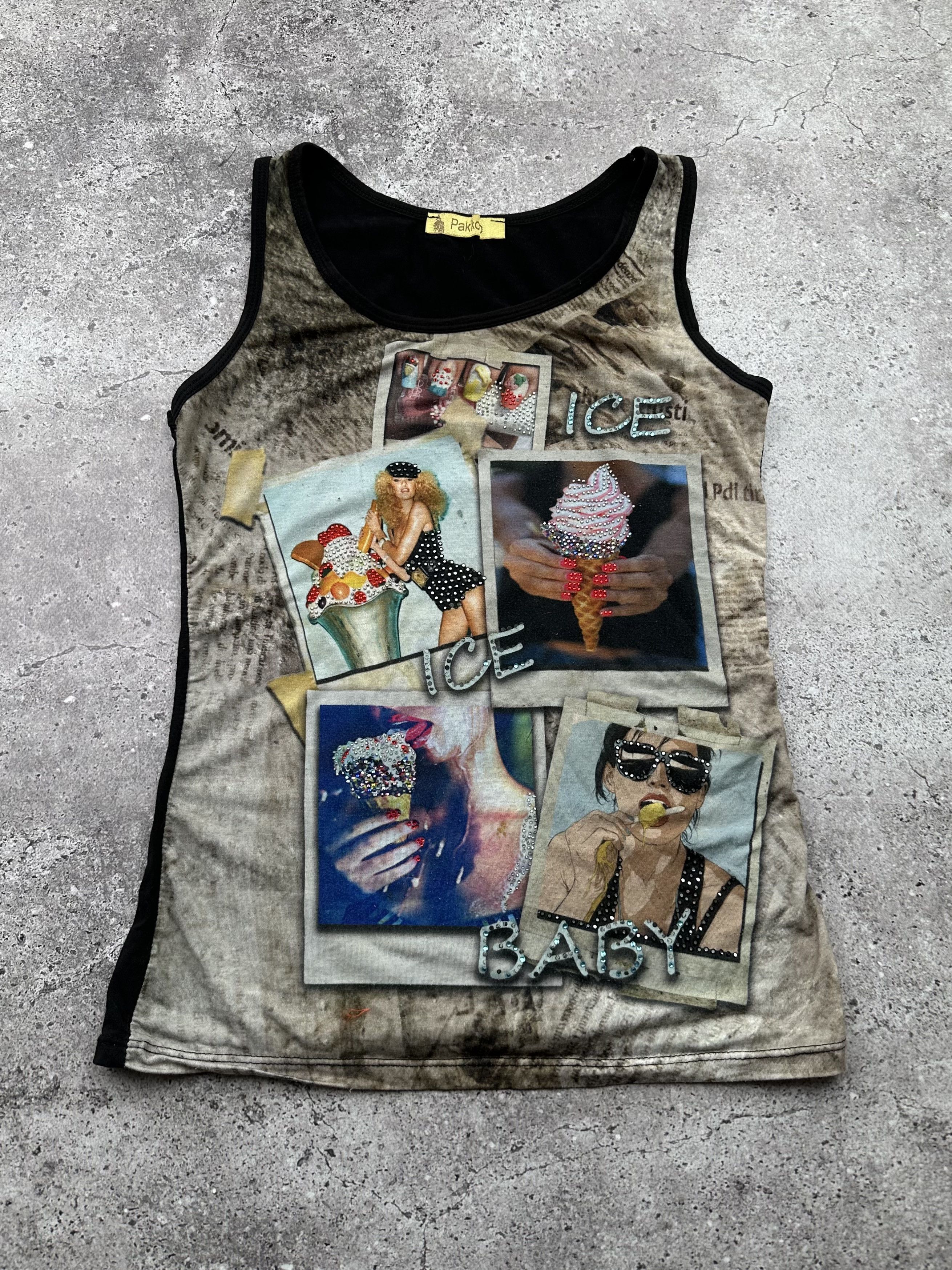 Japanese Brand Vintage Printed Tank Top C38(V179)(E8) Size S / US 4 / IT 40 - 1 Thumbnail