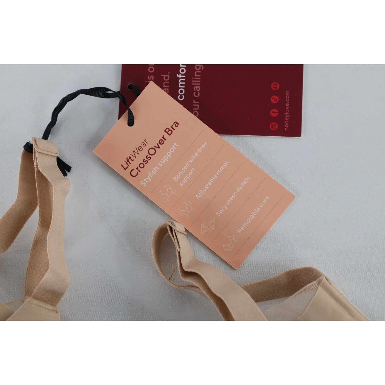 Vintage New Honeylove Shapewear Liftwear Crossover Bra Beige Size ONE SIZE - 6 Thumbnail