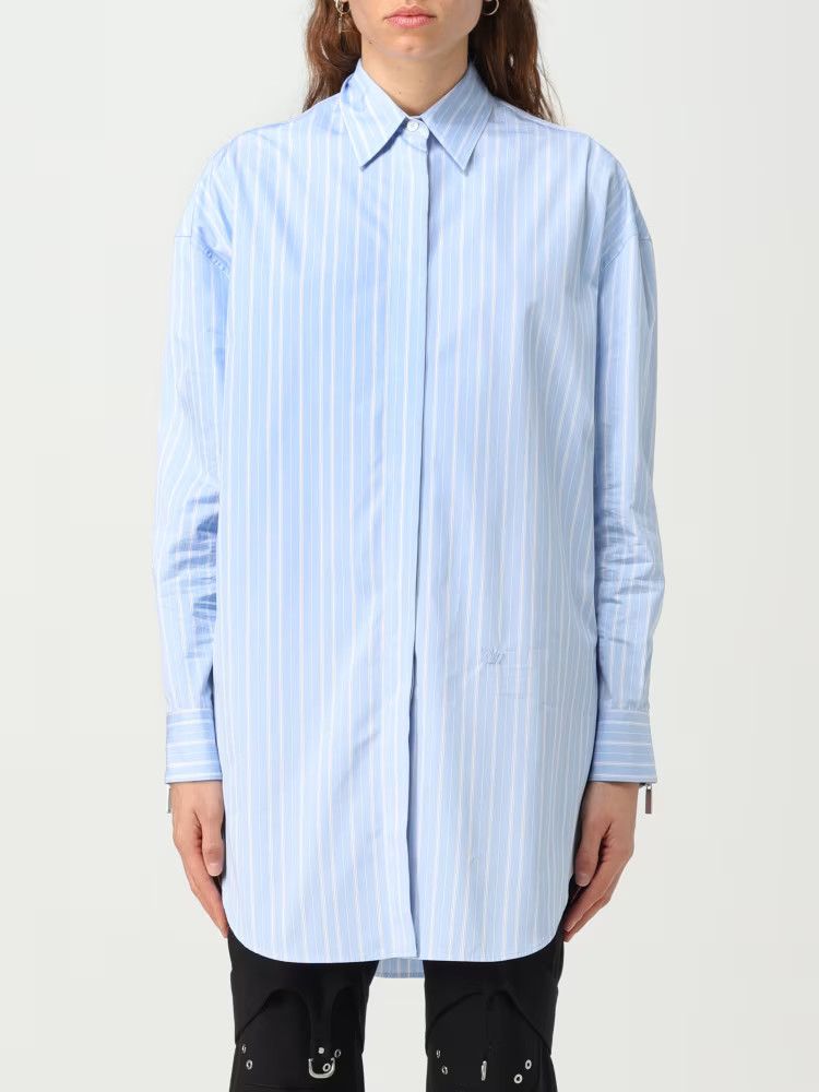 Off-White o1y1225 Striped Shirt in Sky Blue/White Size M / US 6-8 / IT 42-44 - 1 Thumbnail