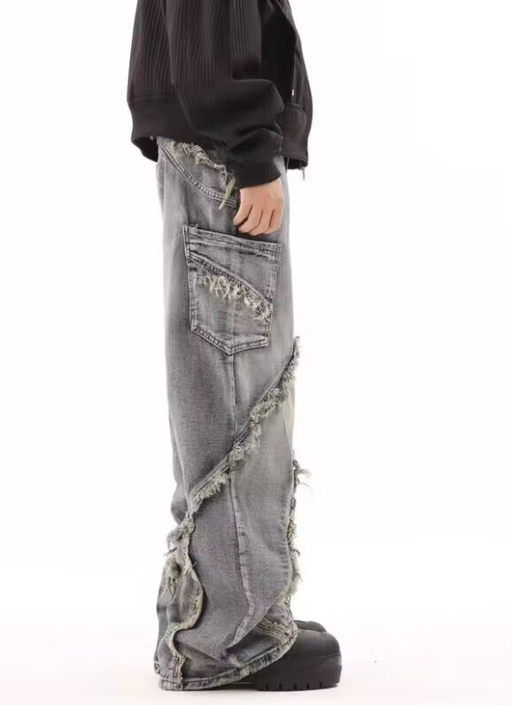 Japanese Brand × Jean Retro ruined whiskering design washed distressed jeans Size US 33 - 5 Thumbnail