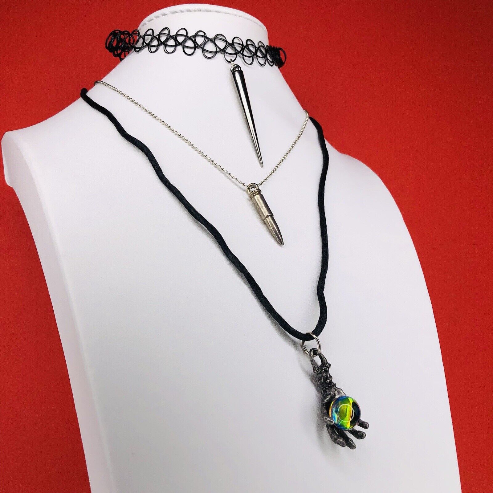 Other Lot of 3 Whimsigoth Necklace Choker Black Rope Cord Handball Size ONE SIZE - 1 Thumbnail