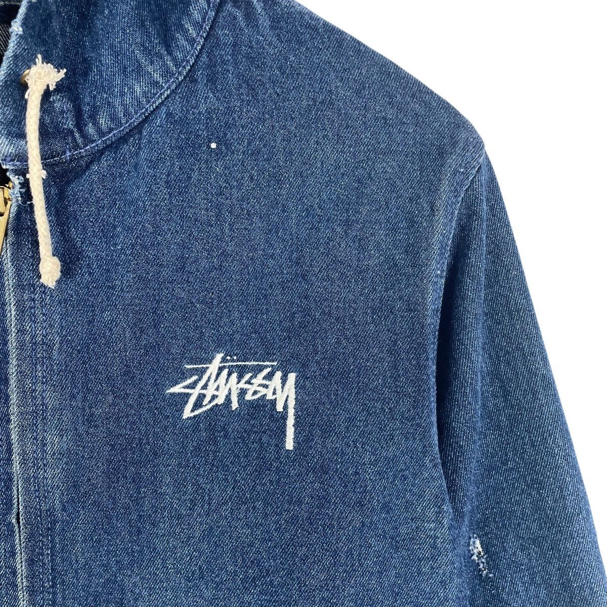 Stussy Vintage Stussy Hooded Distressed Style Denim Jacket Size US M / EU 48-50 / 2 - 7 Thumbnail