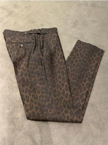 image of Tom Ford O1W1Db10124 Leopard Pant In Black Brown, Men's (Size 36)