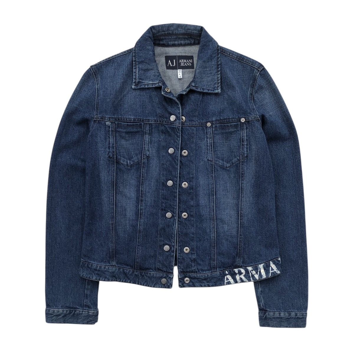 Armani Armani Jeans INDIGO Denim Snap Button JACKET Size M / US 6-8 / IT 42-44 - 1 Thumbnail