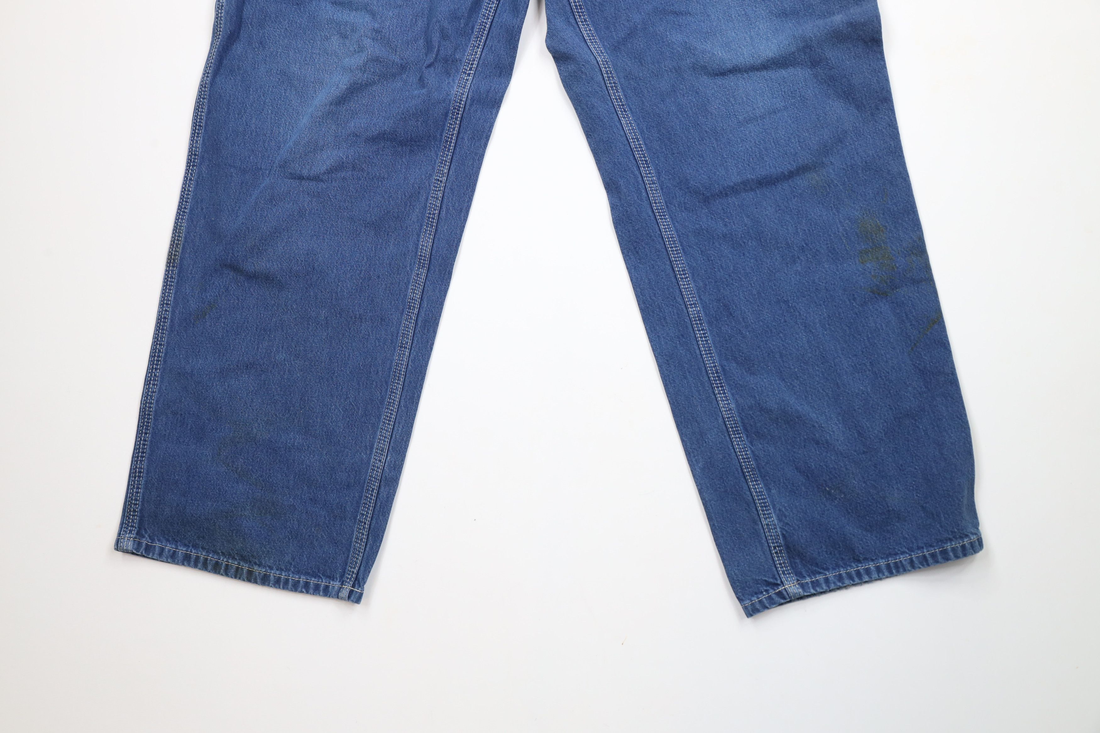 Carhartt × Vintage Vintage Carhartt Spell Out Wide Leg Dungaree Denim Jeans Size US 38 / EU 54 - 4 Thumbnail