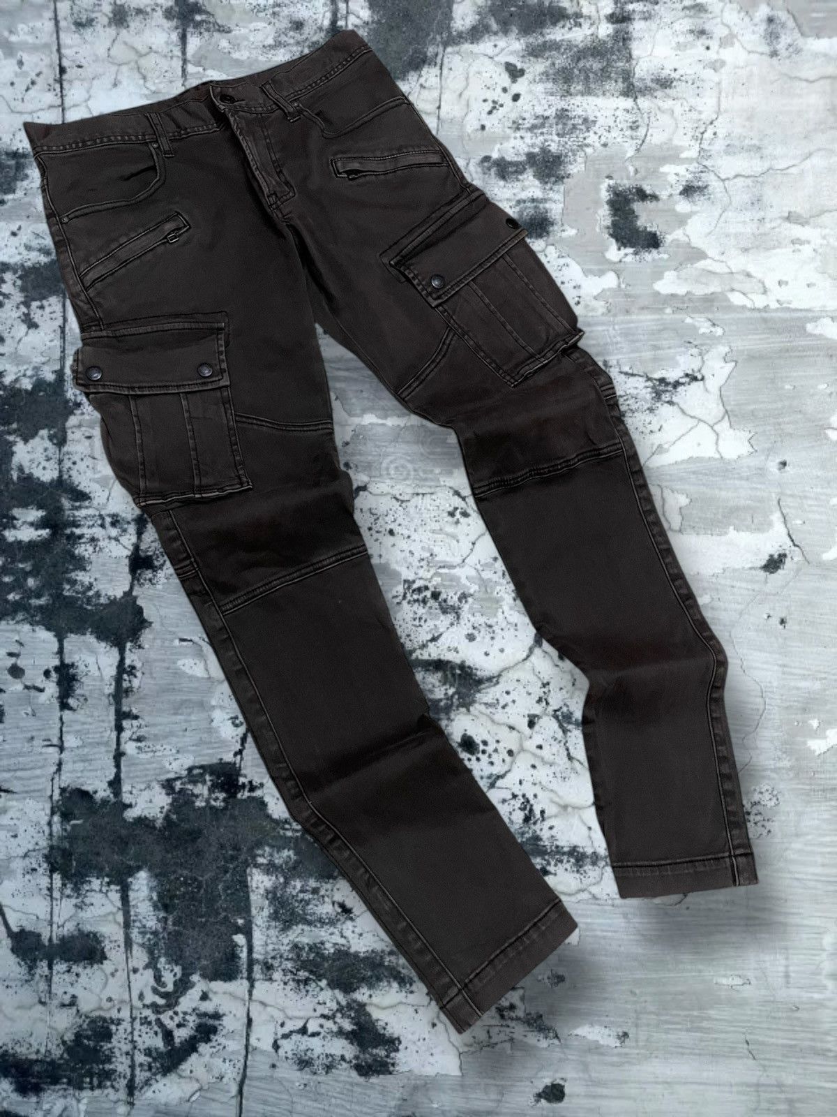 Japanese Brand Vintage 90s Japan Designer Tete Homme Skinny Tactical Cargo Size US 30 / EU 46 - 2 Thumbnail