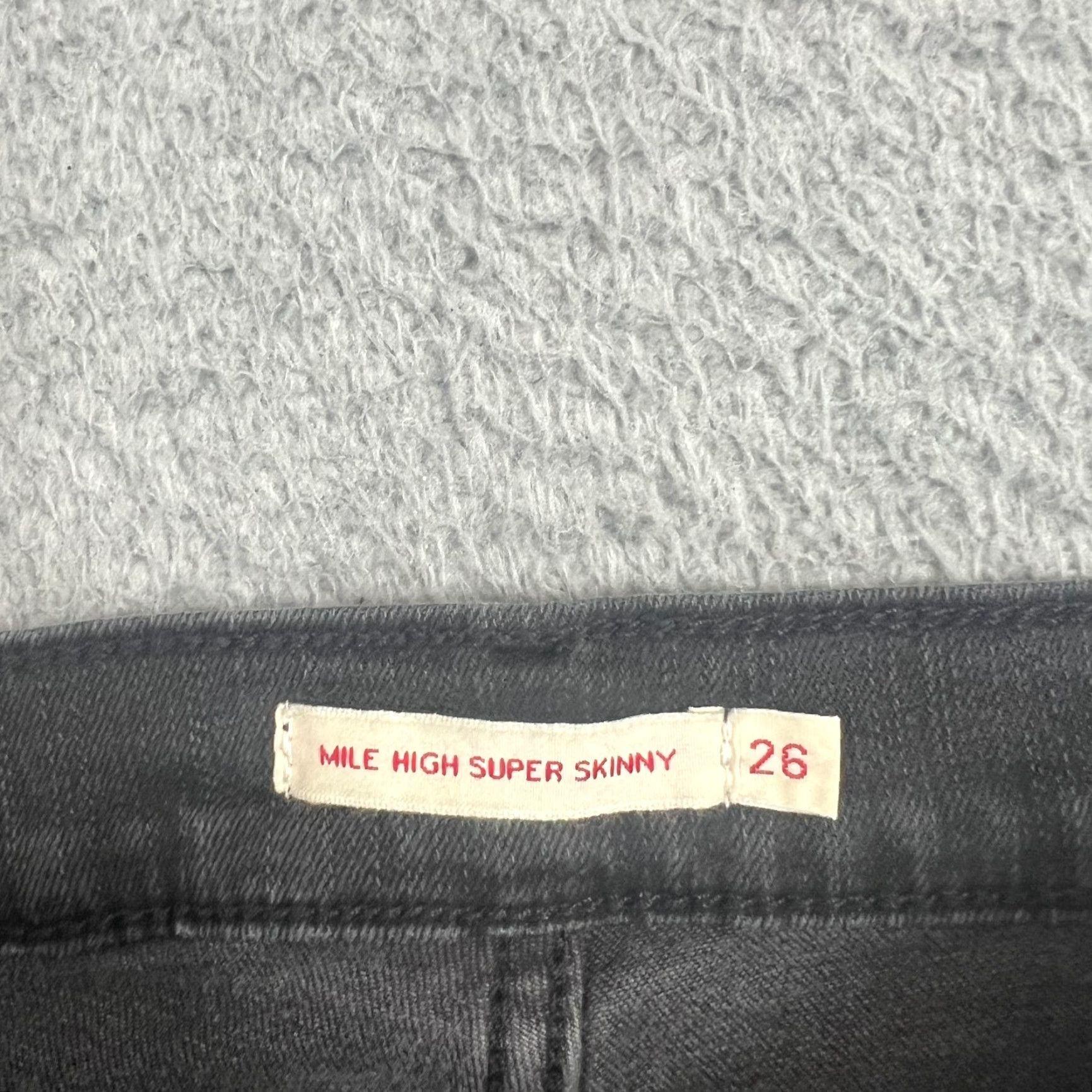 Levi's Levi's Jeans Womens 26 Mile High Skinny Black Denim 700 Series Slim Regular Size 26 Womens Size 26" / US 2 / IT 38 - 5 Thumbnail