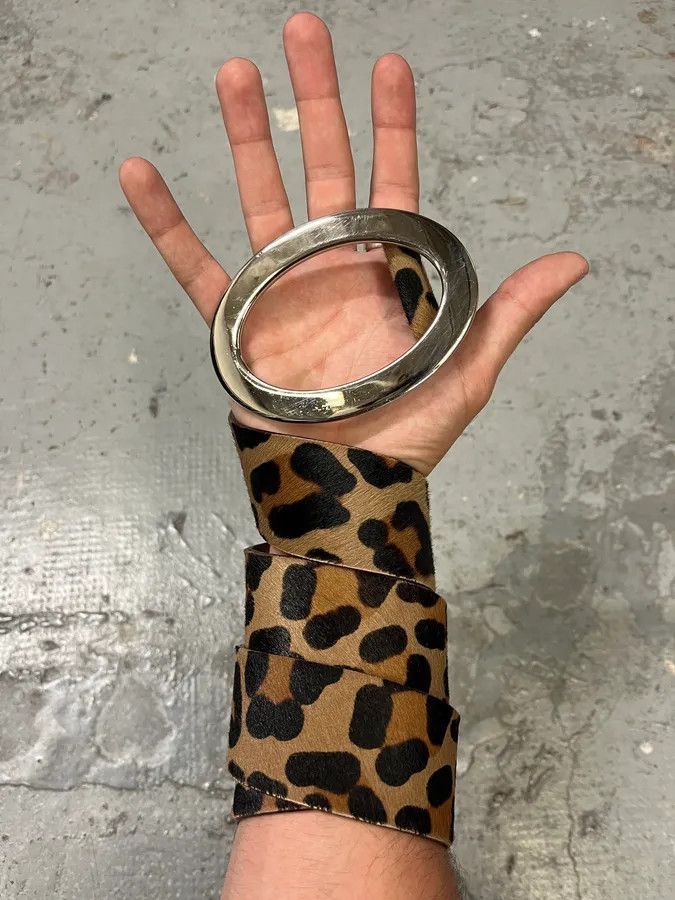 Dolce & Gabbana 2000s Dolce & Gabbana Pony Hair Leopard Leather Belt Size ONE SIZE - 1 Thumbnail