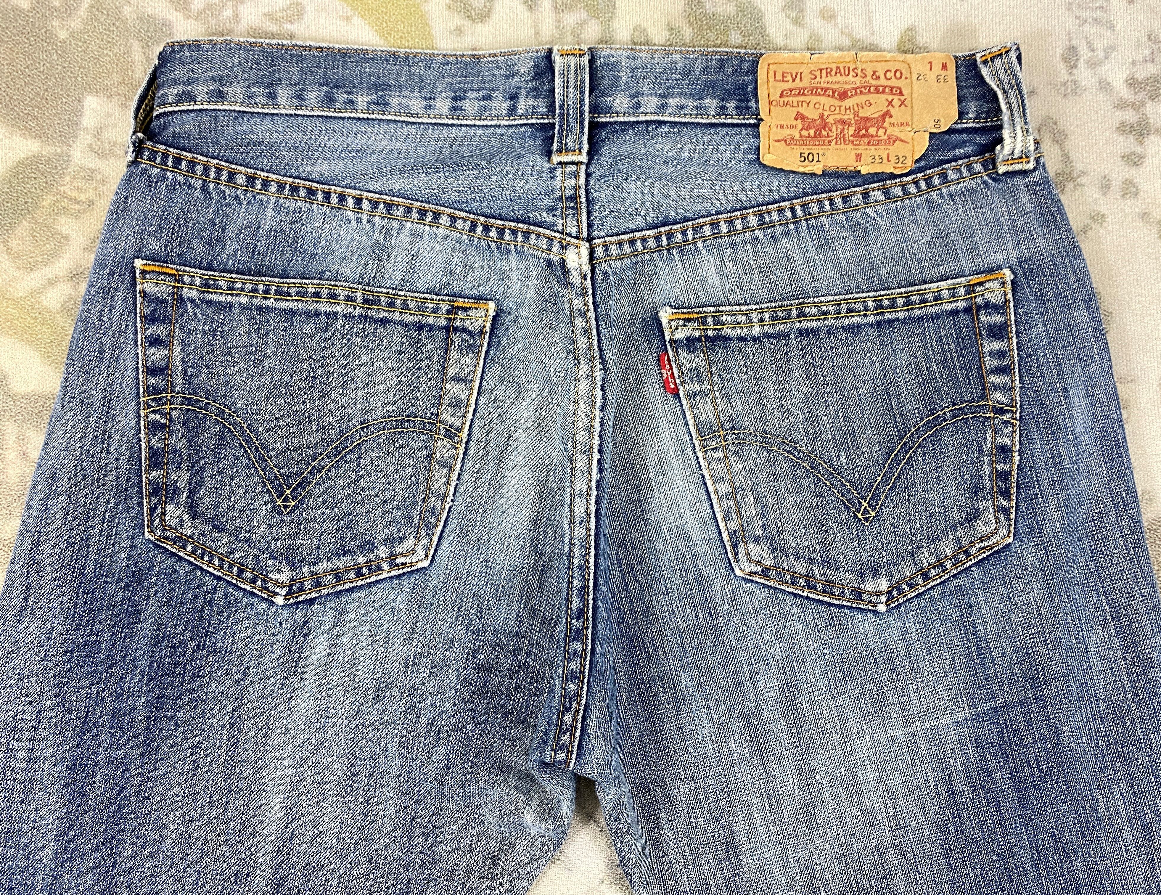 Levi's Distressed Blue Vintage Levi's 501 33x31.5 Denim -JN1585 Size US 33 - 4 Thumbnail