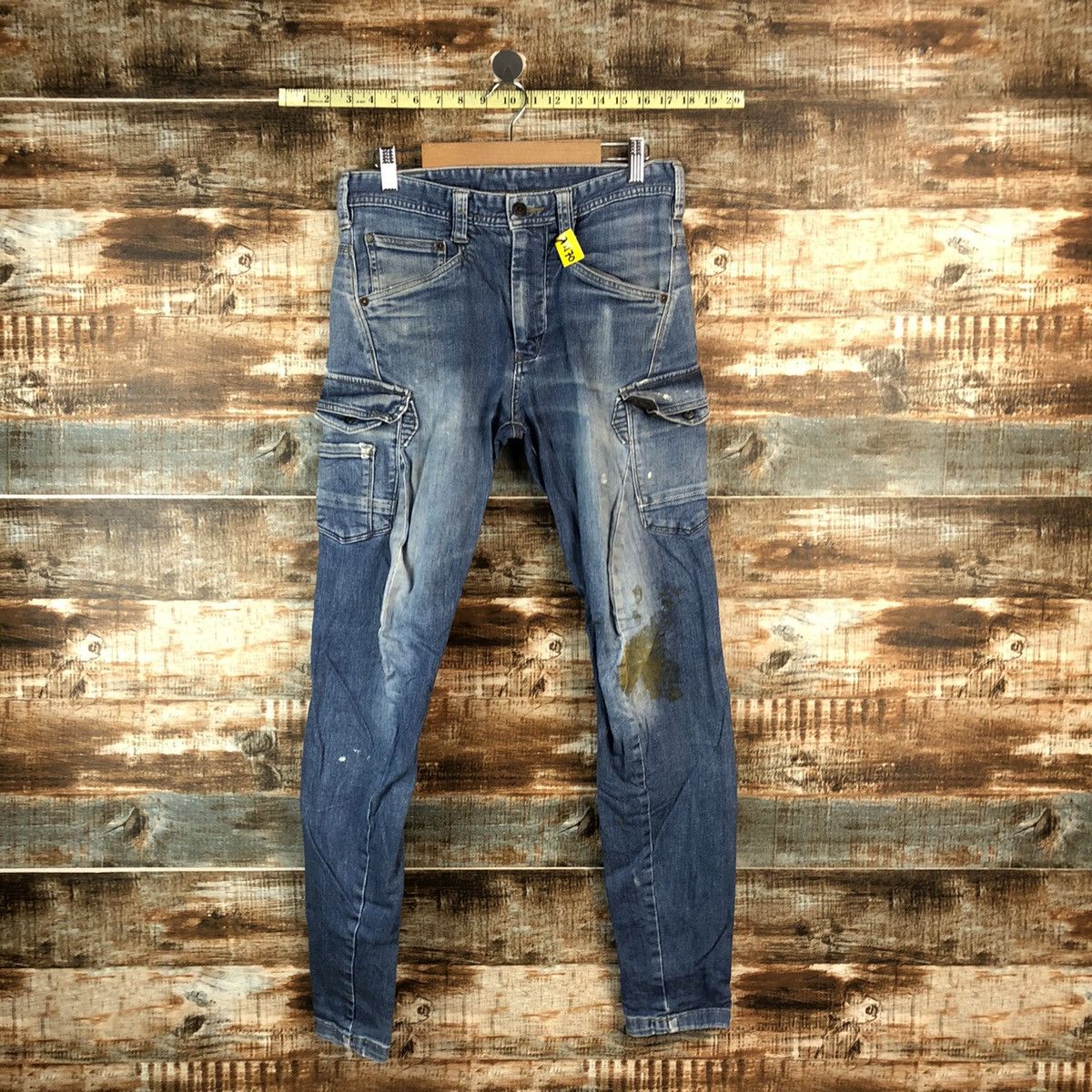Japanese Brand Even River Blue Distressed Denim Multipocket Pants #A2170 Size US 29 - 1 Thumbnail