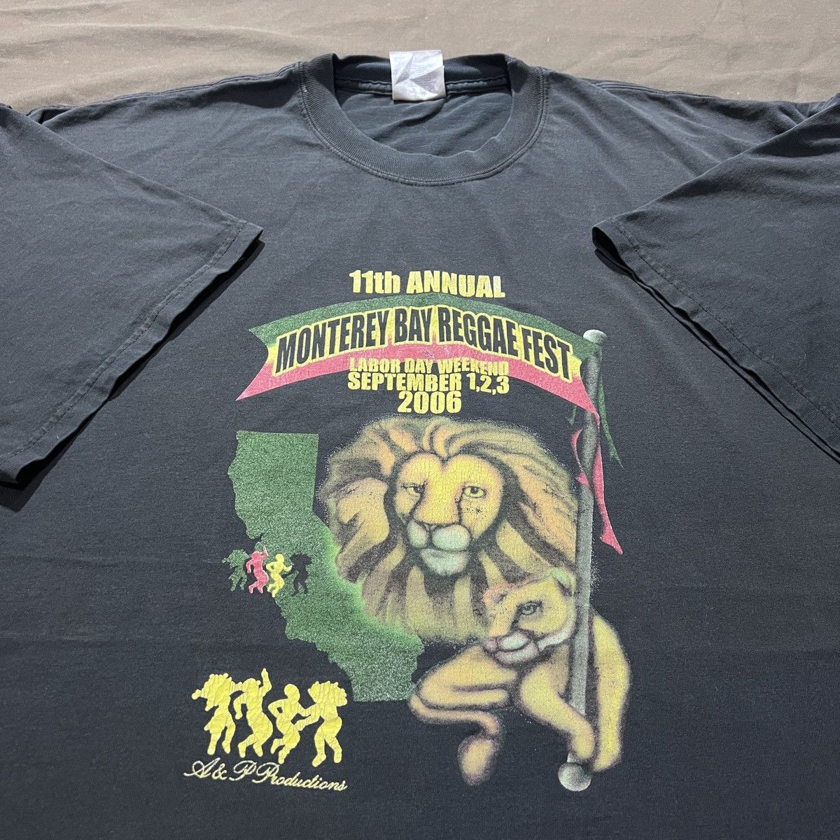 Vintage Y2K MONTEREY BAY REGGAE FEST Tee 3XL Faded Oversized