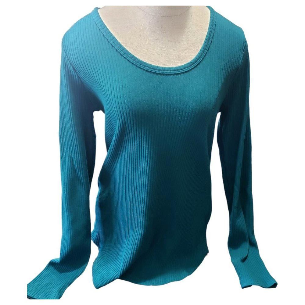 Designer CT894 Culture Code Ribbed Long Sleeve Fitted Blouse XL Size XL / US 12-14 / IT 48-50 - 1 Thumbnail