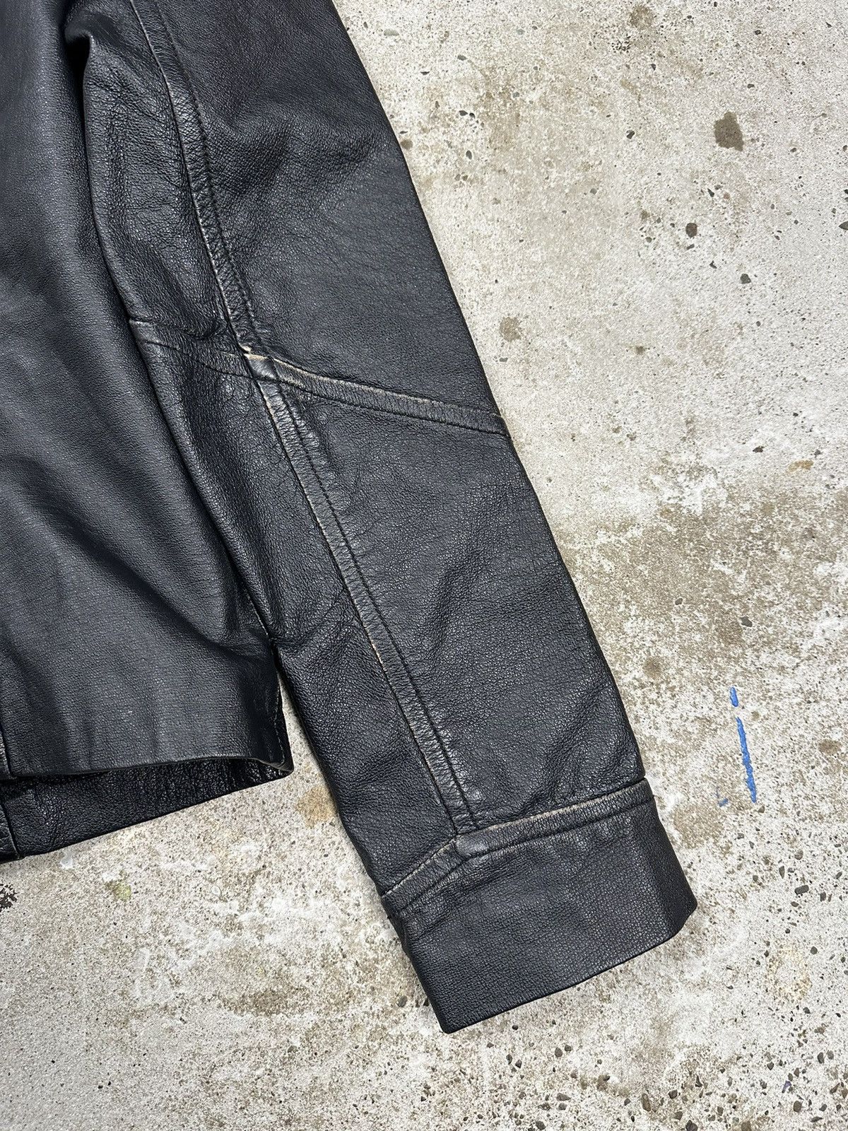Vintage Vintage Y2K Moto Biker Black Leather Jacket Utility Size US S / EU 44-46 / 1 - 9 Thumbnail
