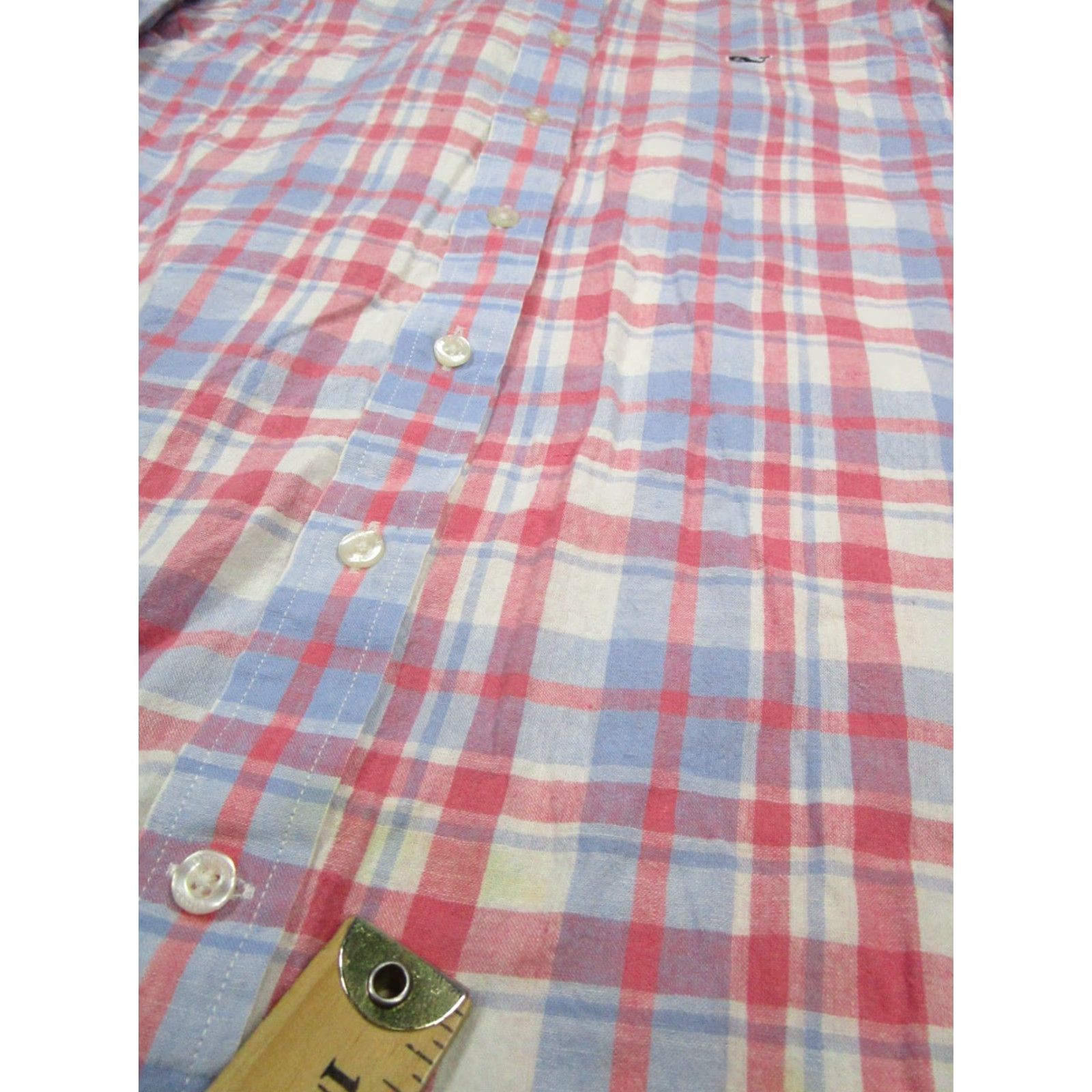 Vineyard Vines Vineyard Vines Shirt Mens S Pink White Linen Cotton Button Up Pattern Plaid Collared Long Sleeve Casual Size US S / EU 44-46 / 1 - 5 Thumbnail