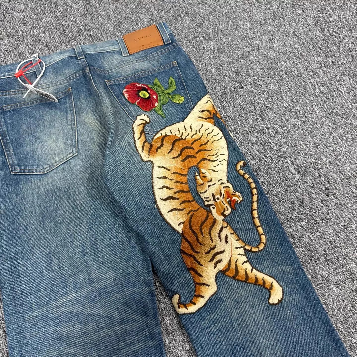 Gucci Gucci Tiger Floral Embroidered Raw Men's Jeans 32 Size US 32 / EU 48 - 5 Thumbnail