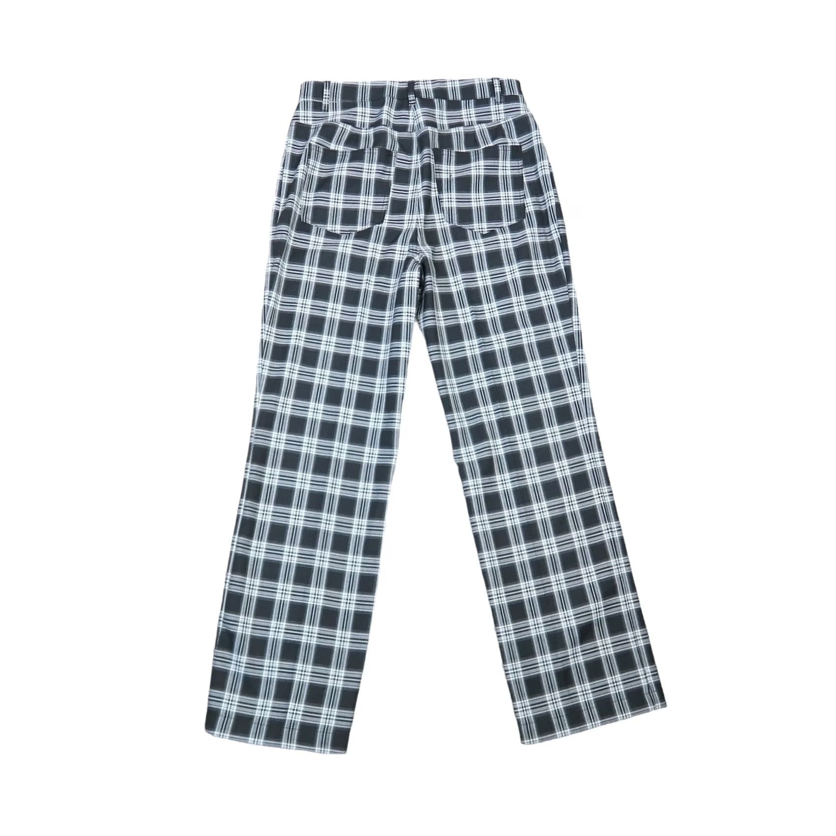 Reformation VINTAGE Reformation Franklin Pant Black and Grey Plaid High Rise Straight Leg Pants 6 Womens Size 28" / US 6 / IT 42 - 3 Thumbnail
