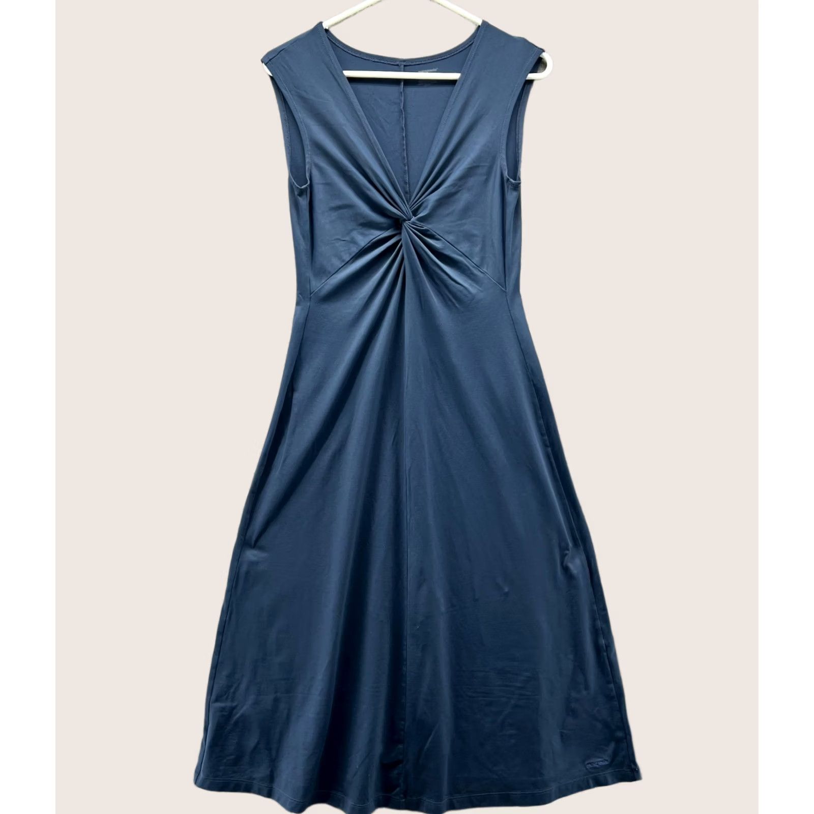 Patagonia Patagonia Dress Women Medium Blue Navy Sleeveless Knot Front Long Stretch Knit A-Line Sundress Casual Travel Summer Spring Size M / US 6-8 / IT 42-44 - 1 Thumbnail