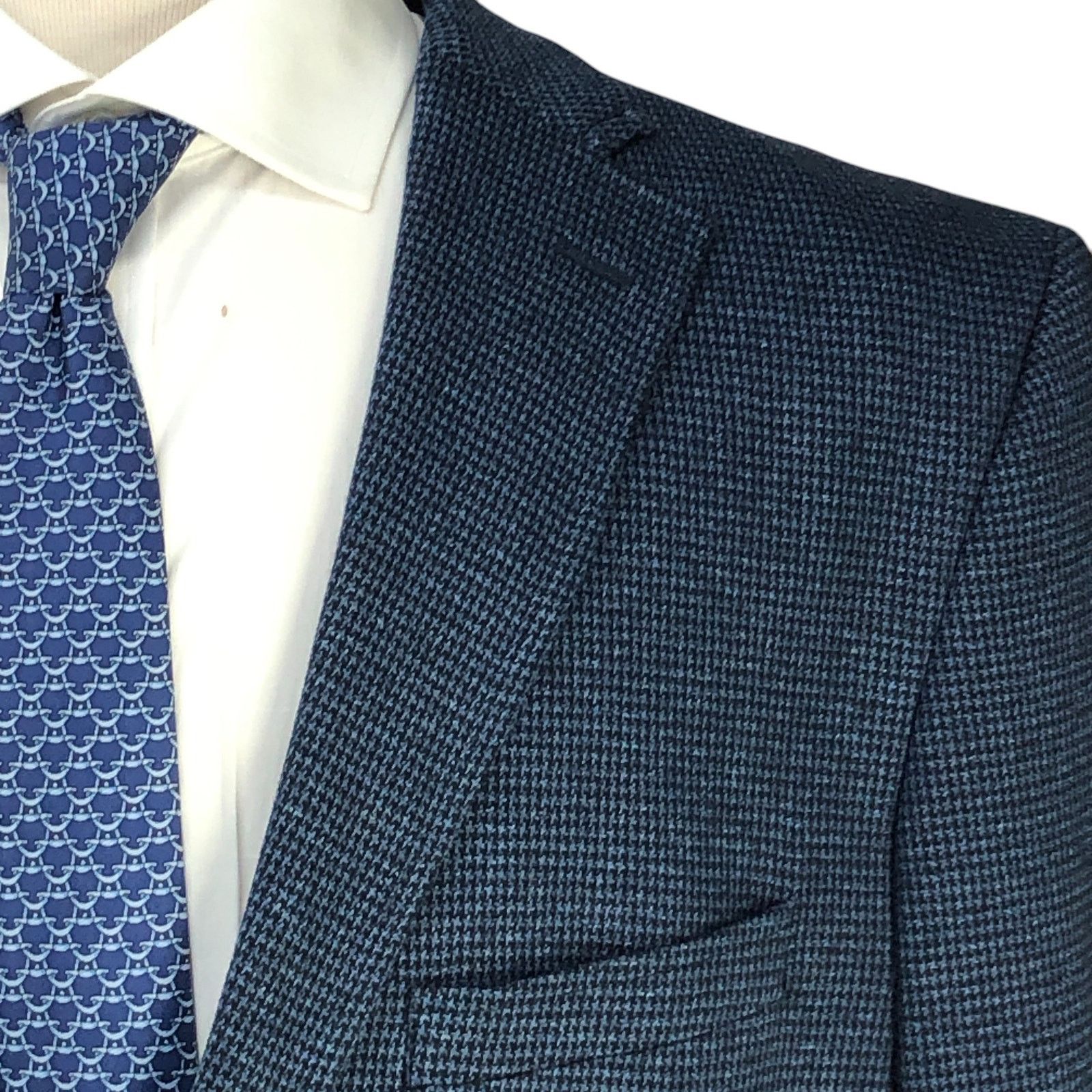 Hart Schaffner Marx Hart Schaffner Marx Sz L Sport Coat Unstructured Houndstooth Size 44R - 4 Thumbnail