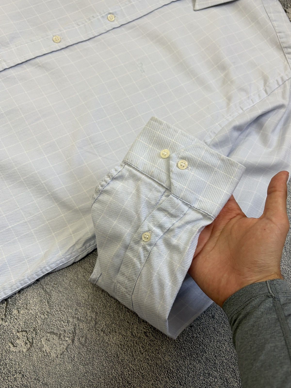 Christian Dior Monsieur Vintage Christian Dior Check Cotton Shirt Blue White XL Size US XL / EU 56 / 4 - 8 Thumbnail