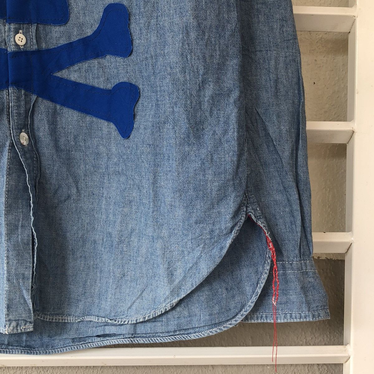 Comme des Garcons × Junya Watanabe Comme des Garçon long sleeve chambray shirt big skull logo Size US S / EU 44-46 / 1 - 3 Thumbnail
