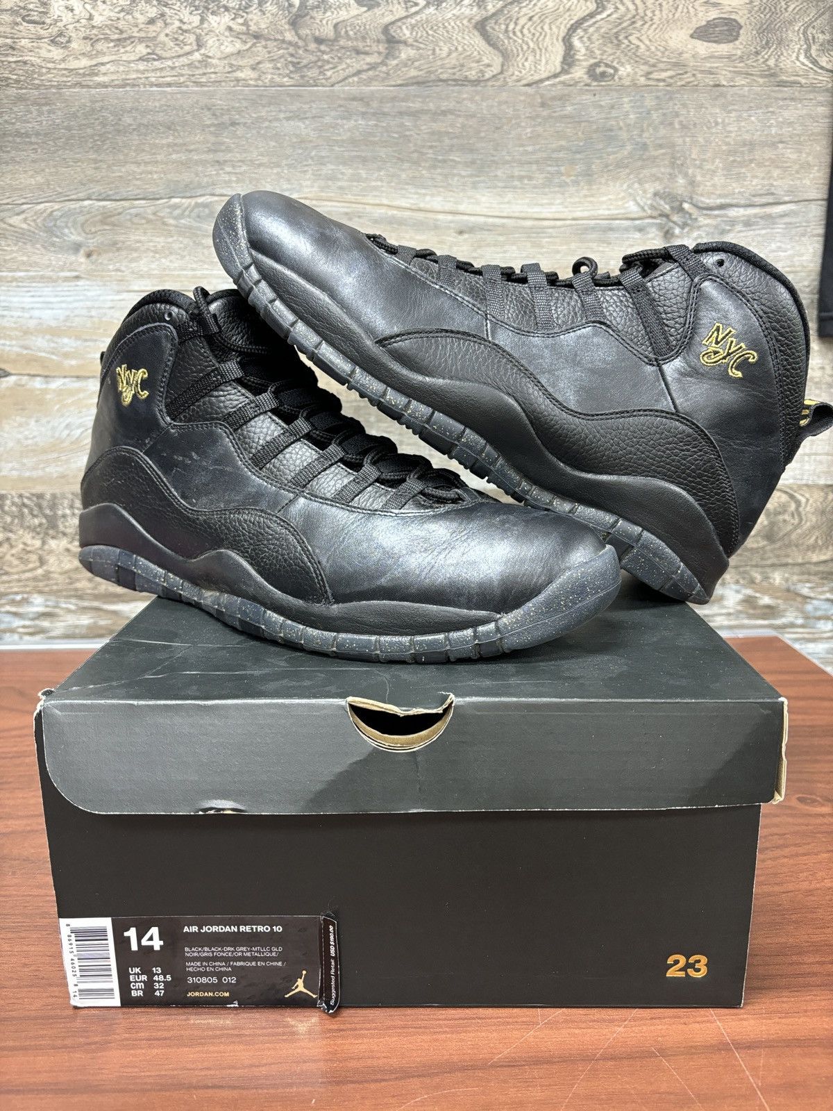 image of Jordan Nike Air Jordan Retro 10 Nyc Size 14 Shoes in Black, Men's