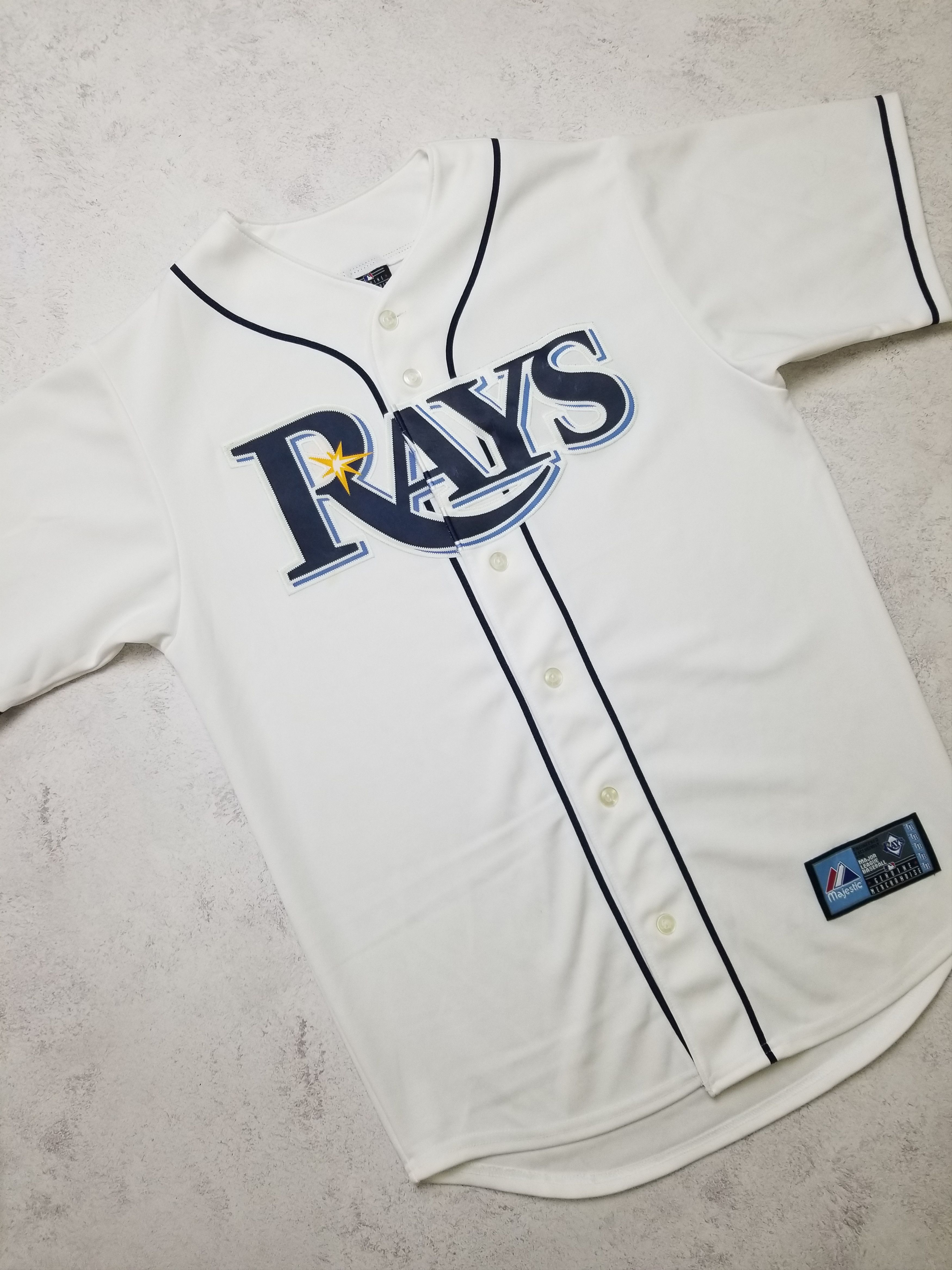 Majestic Vintage Men's Majestic MLB Tampa Bay Rays Embroidered Jersey Size US S / EU 44-46 / 1 - 9 Thumbnail