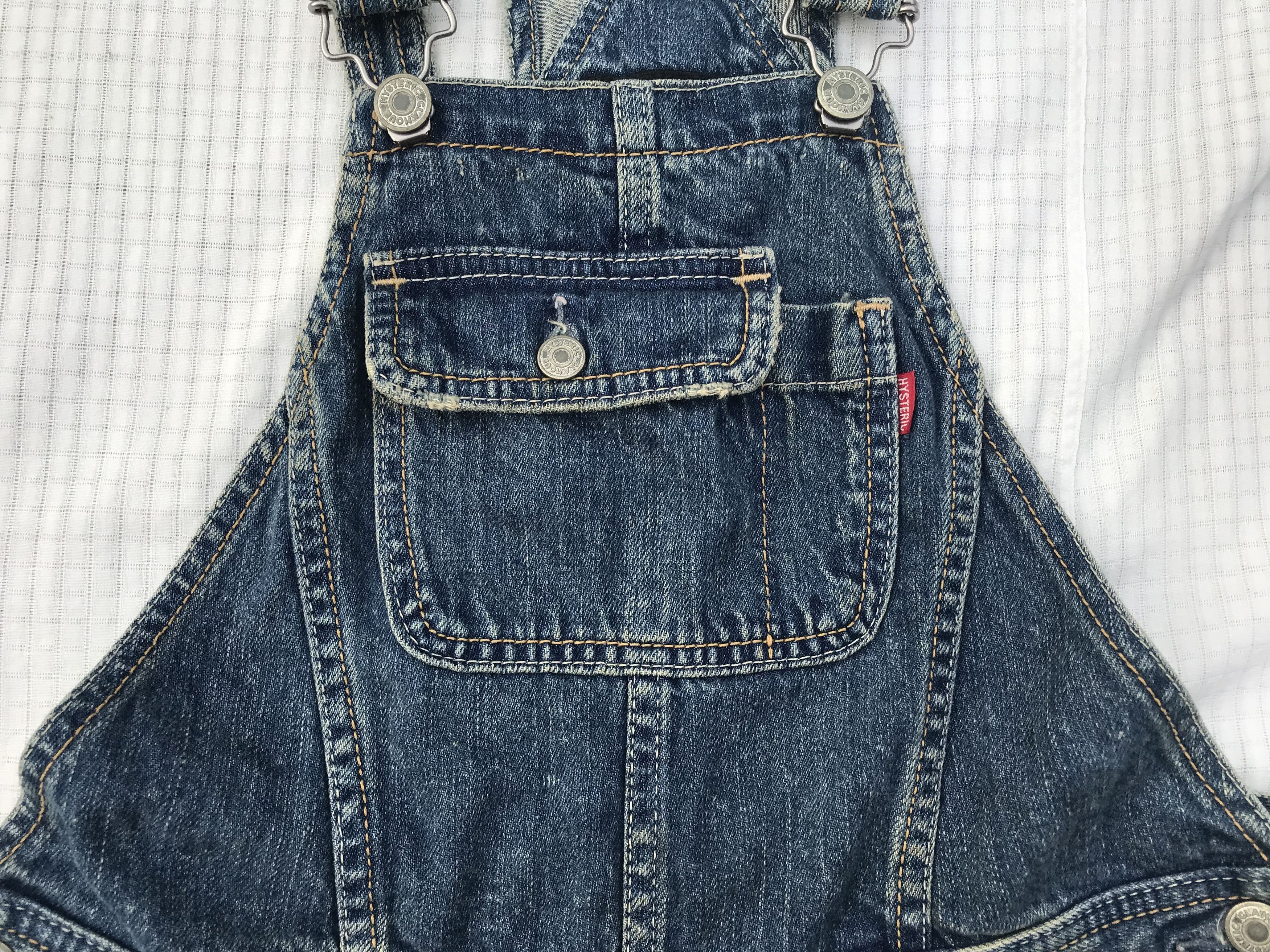 Hysteric Glamour × Japanese Brand (P83) Hysteric Glamour Denim Overall Bib Shorts Sz M Size 30" / US 8 / IT 44 - 3 Thumbnail