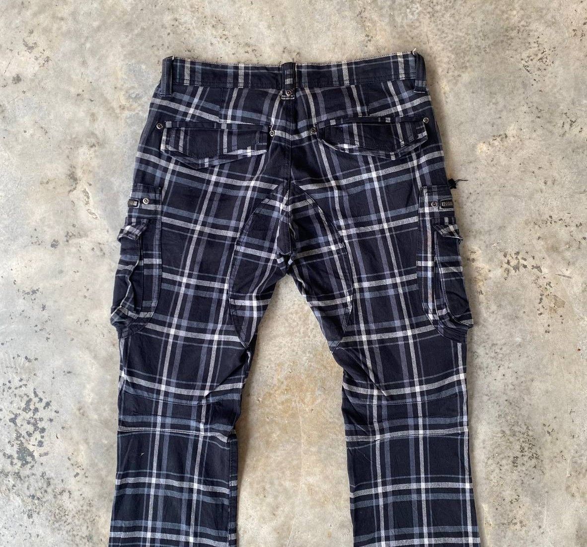 Japanese Brand BELL BELL CARGO CYBERPUNK PRISONER FLARED BONDAGE TARTAN Size US 29 - 15 Thumbnail