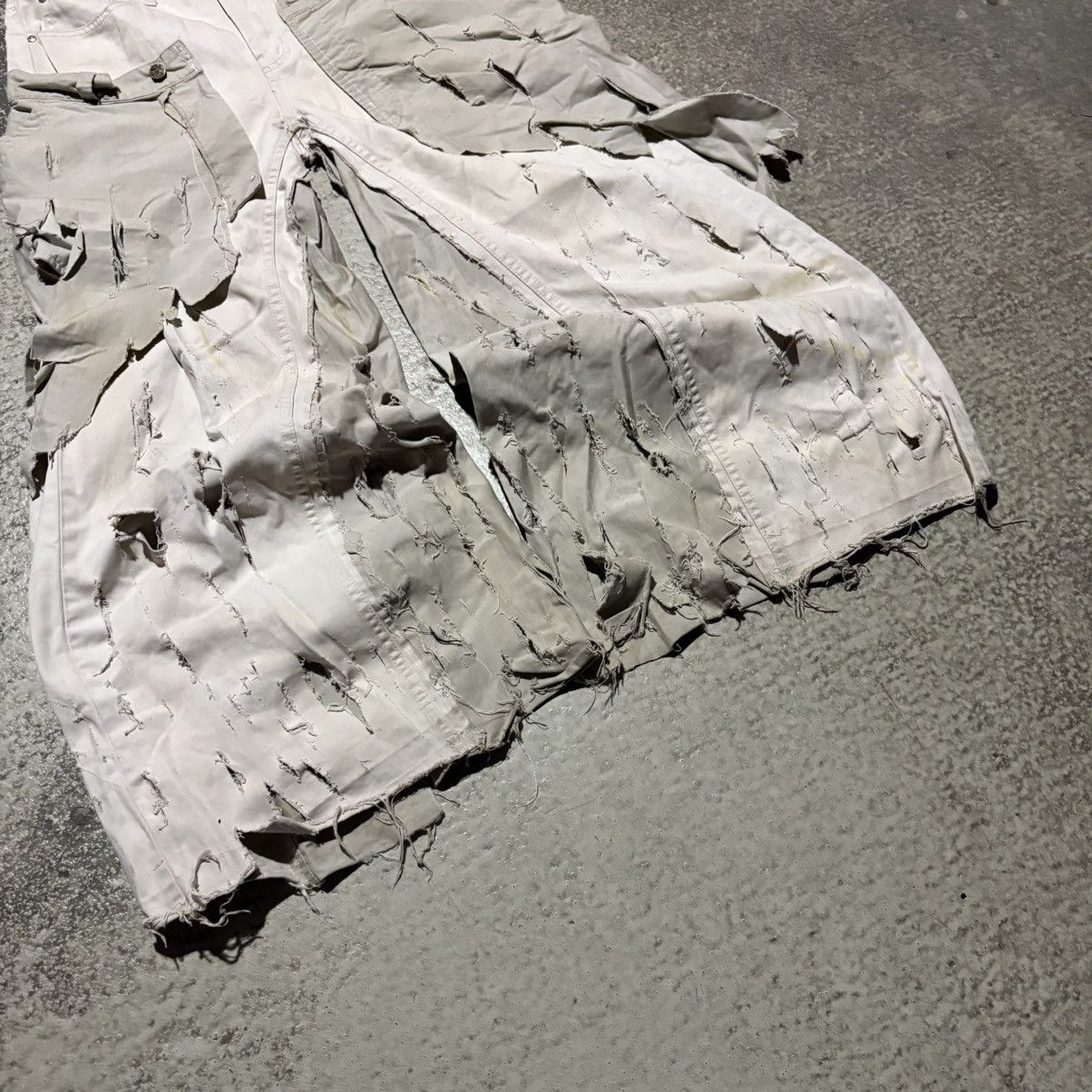 Japanese Brand Custom white Baggy Distressed Jeans Painted Wide Leg Size US 31 - 4 Thumbnail