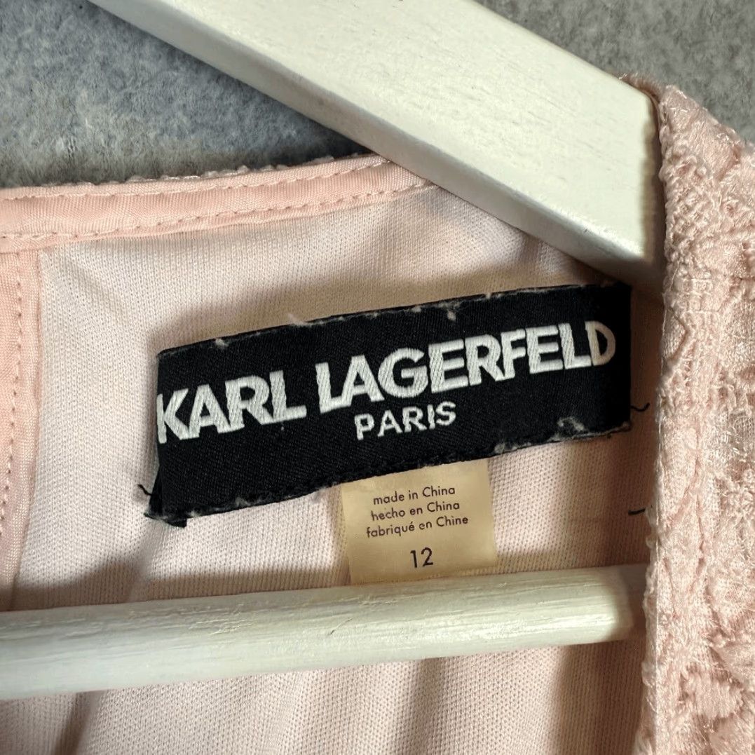 Karl Lagerfeld Karl Lagerfeld Women's Floral Lace Sleeveless Sheath Dress Pink Size 12 Size XL / US 12-14 / IT 48-50 - 2 Thumbnail