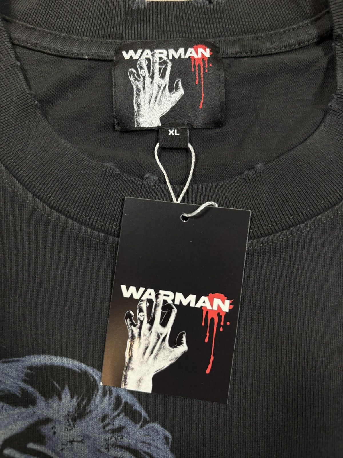Vintage WARMAN RIDING GHOST GIRL GRAPHIC TEE, WASHED BLACK Size US XL / EU 56 / 4 - 6 Thumbnail