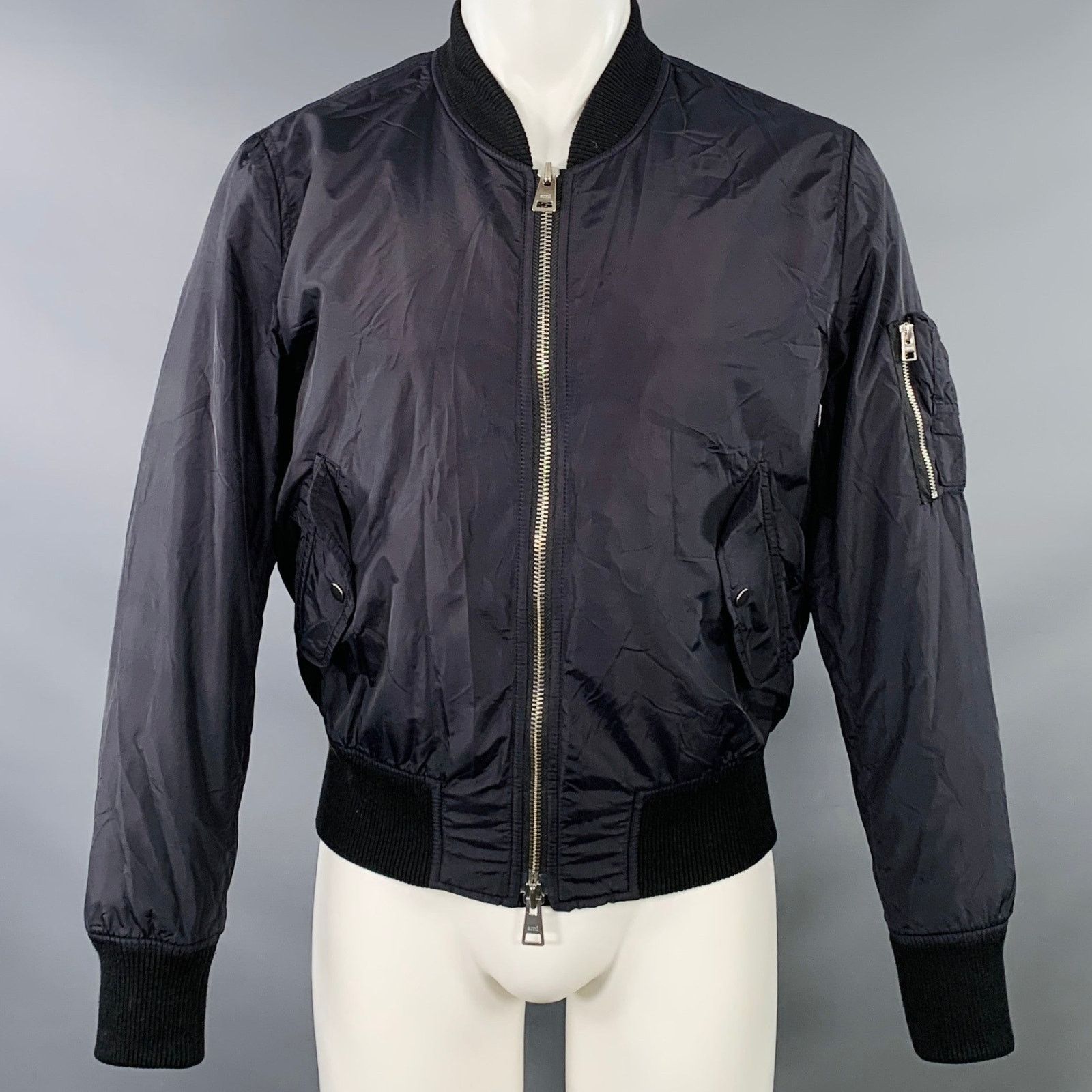 AMI Size S Navy Polyamide Bomber Jacket Size US S / EU 44-46 / 1 - 1 Thumbnail