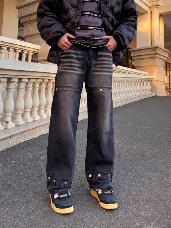 Japanese Brand Street punk washed and distressed baggy jeans size 32 Size US 34 / EU 50 - 1 Thumbnail