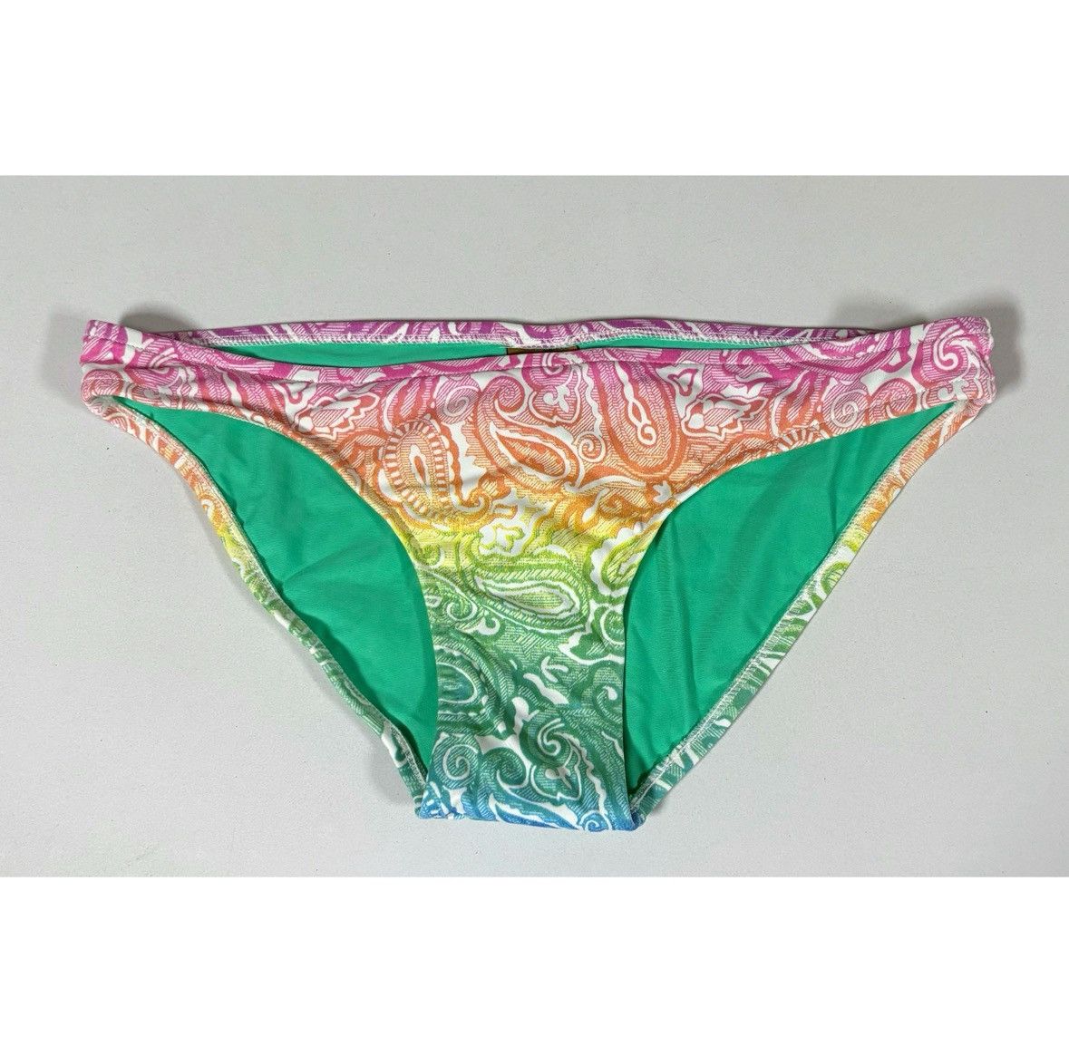 Designer × Sugar × Vintage Rainbow Paisley Print Bikini Bottoms Bathing Suit Size S 💚✨ Size ONE SIZE - 1 Thumbnail